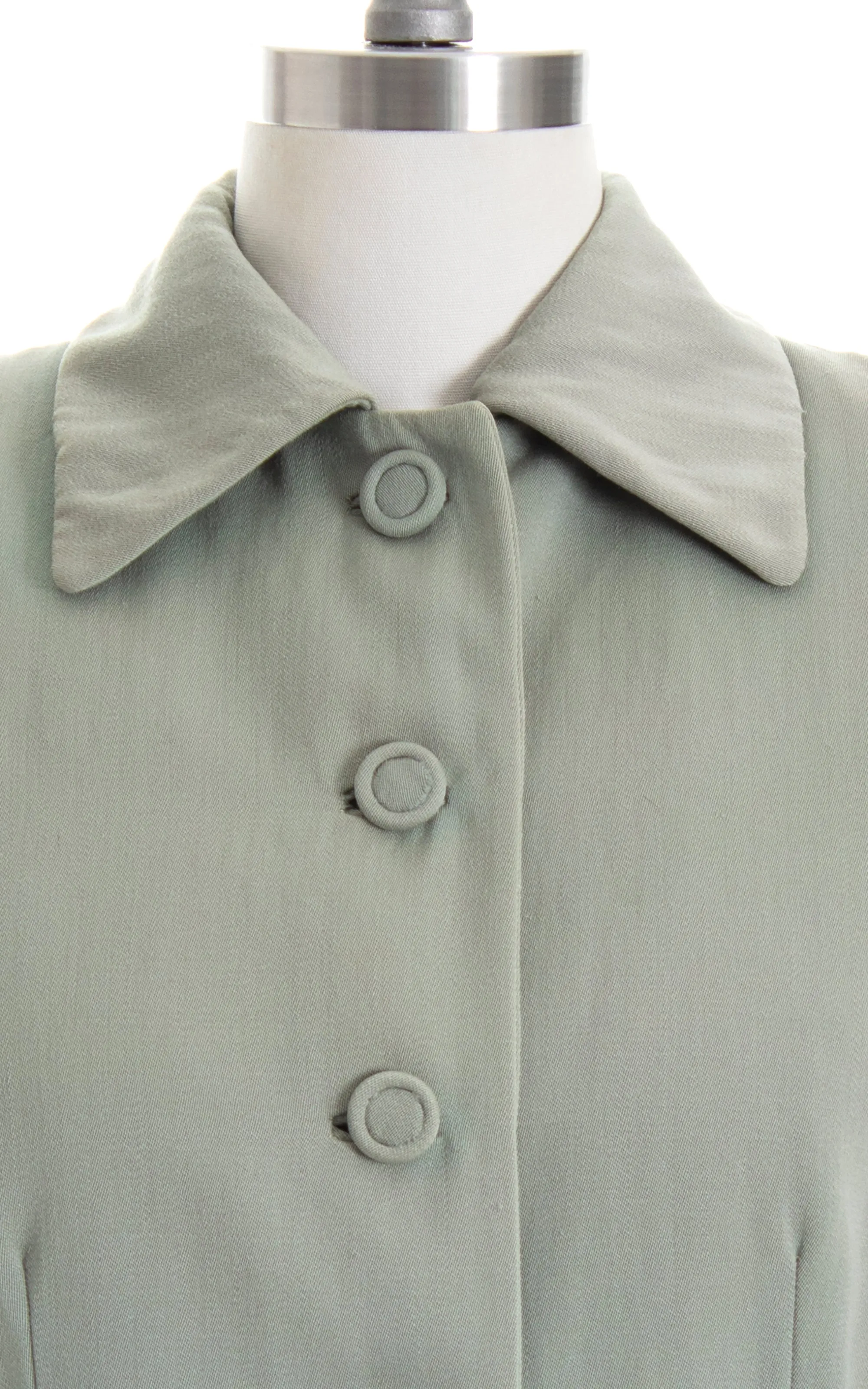 1940s Mint Wool Gabardine Skirt Suit | medium