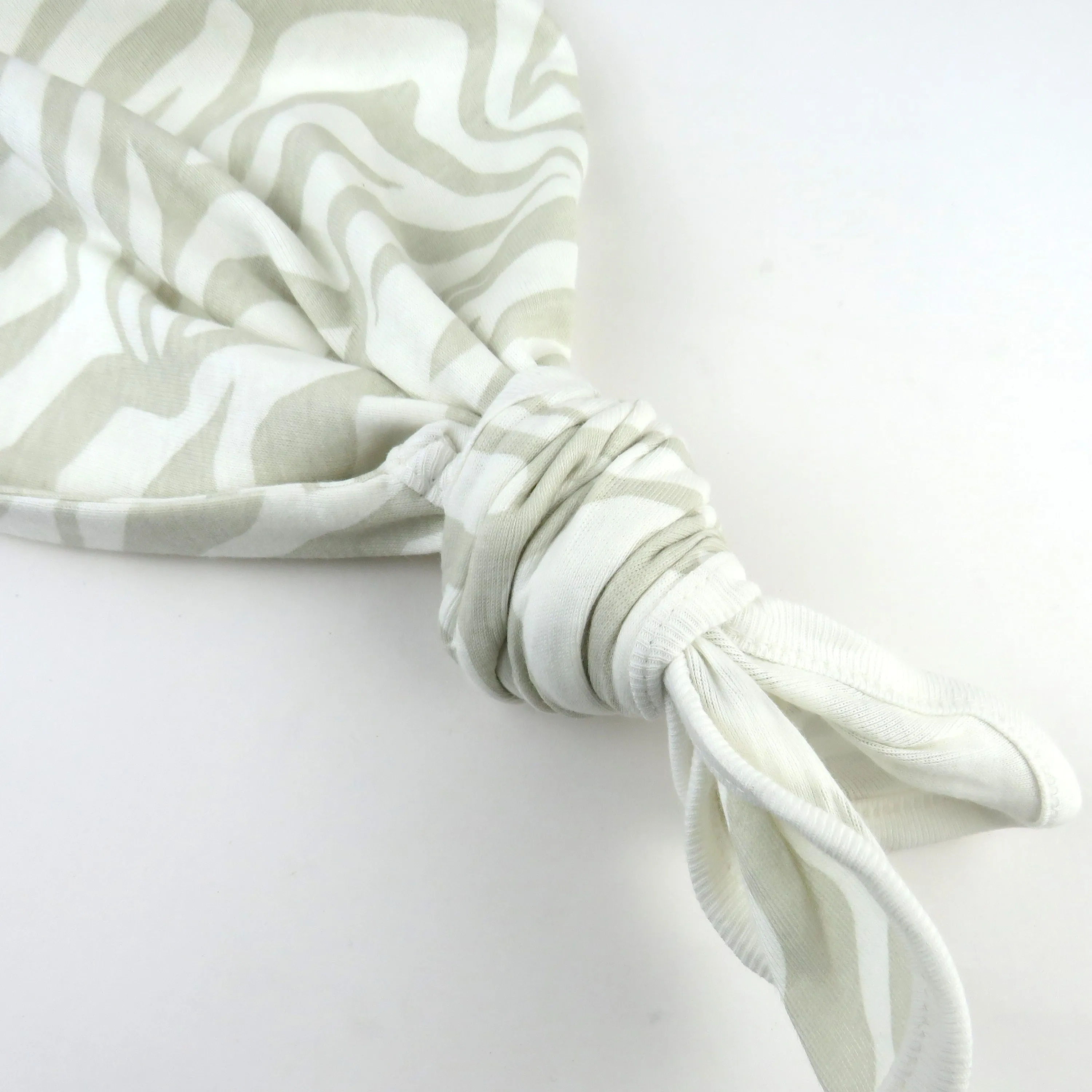 2-Piece Organic Cotton Knotted Sleeper Gown & Cap Set
