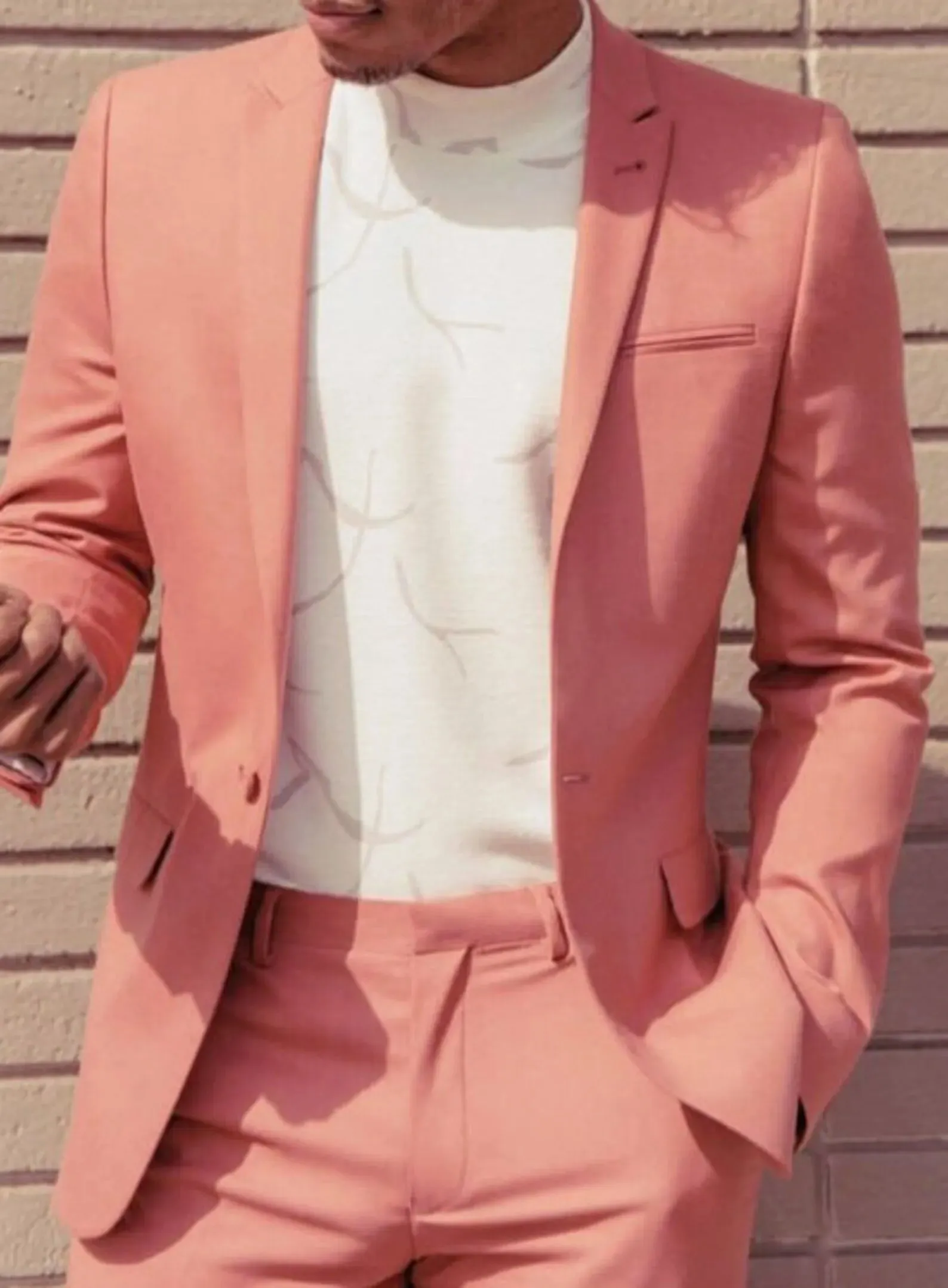Aidase Orange 2024 Latest Fashion Men's Suits Slim Fit Wedding Tuxedo Blazer Sets New 2 Pieces (Jacket Pants) Terno Masculino Completo