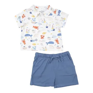 Angel Dear Polo and Short Set In The Ocean