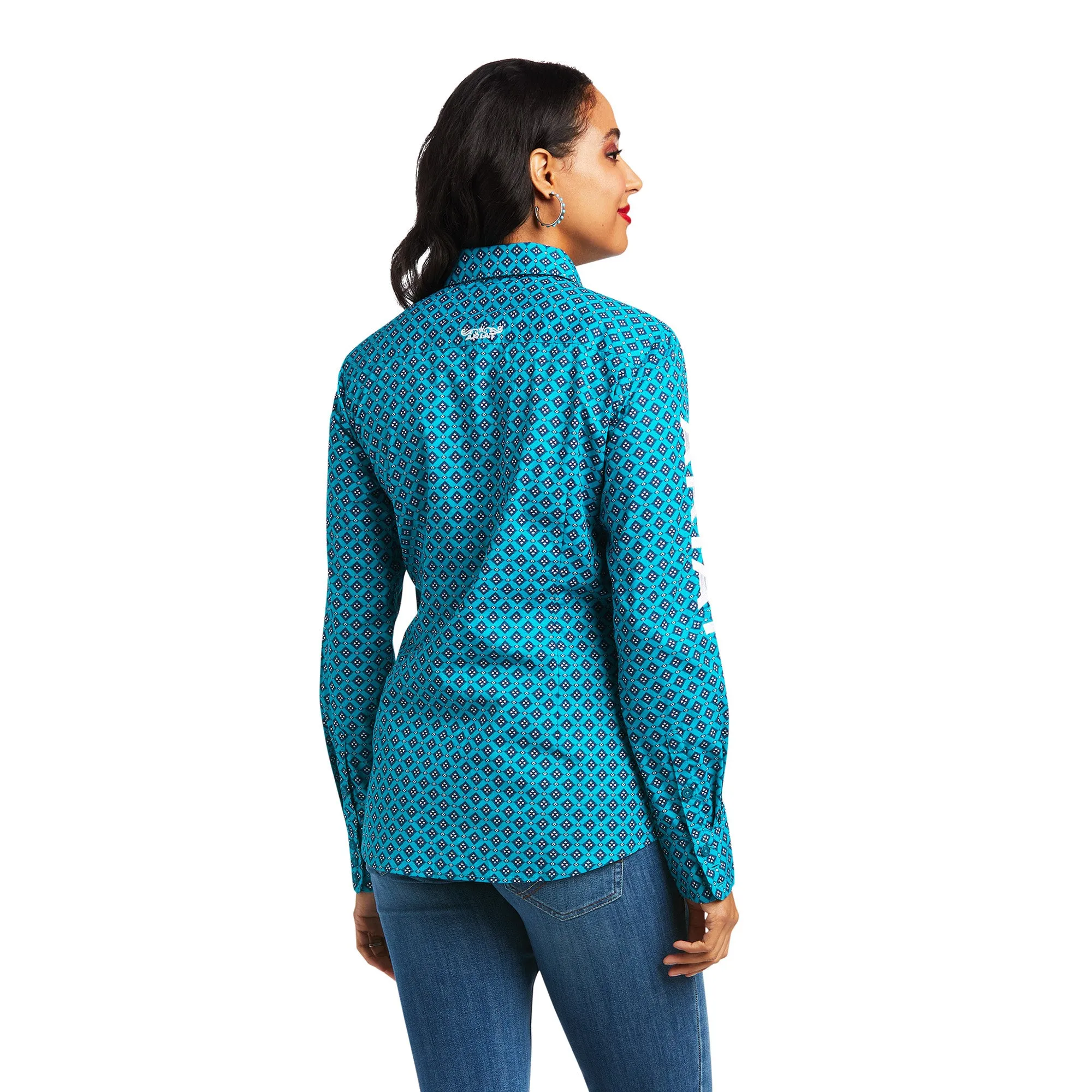 Ariat® Ladies Team Kirby Ariel Geo Print Button Down Shirt 10039455