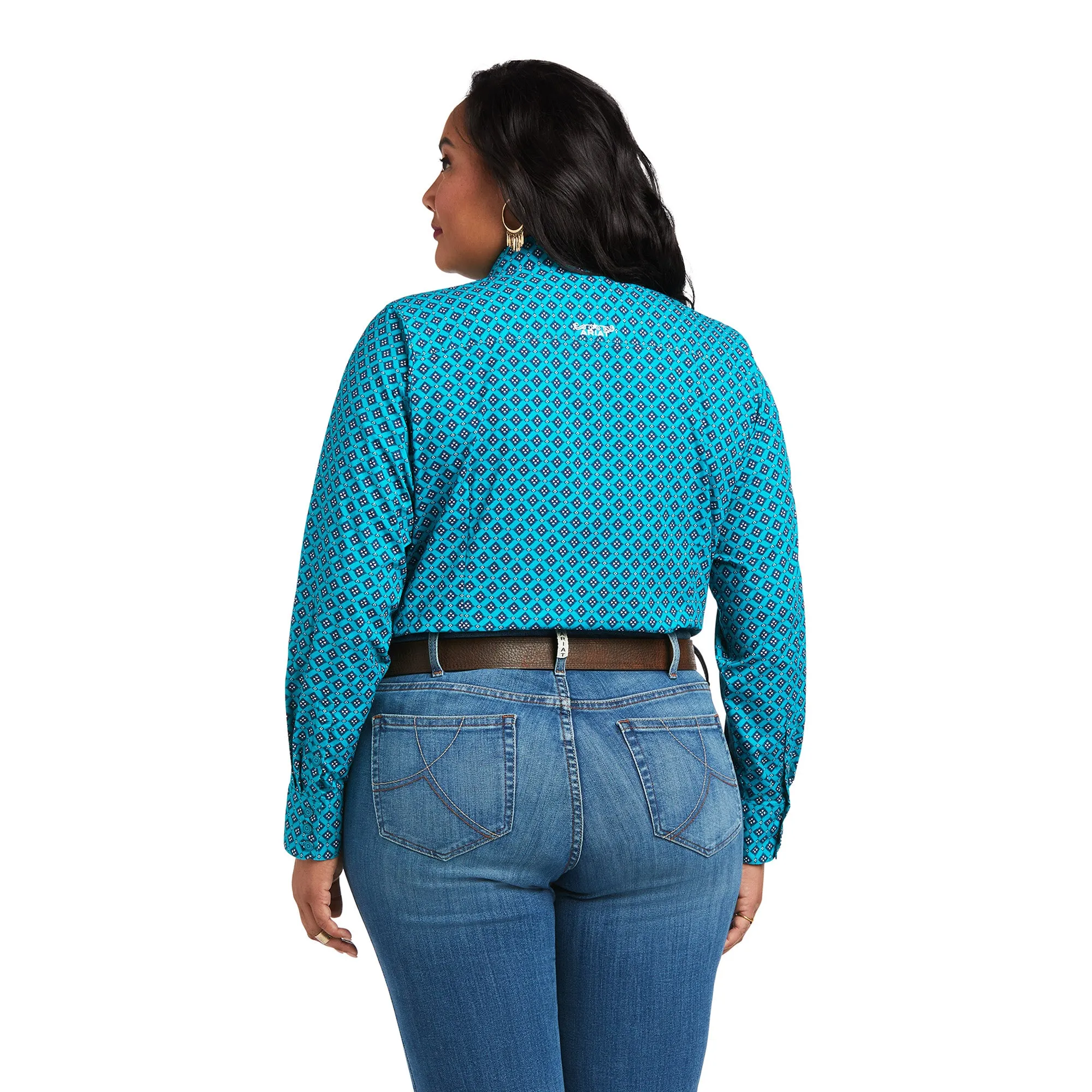 Ariat® Ladies Team Kirby Ariel Geo Print Button Down Shirt 10039455
