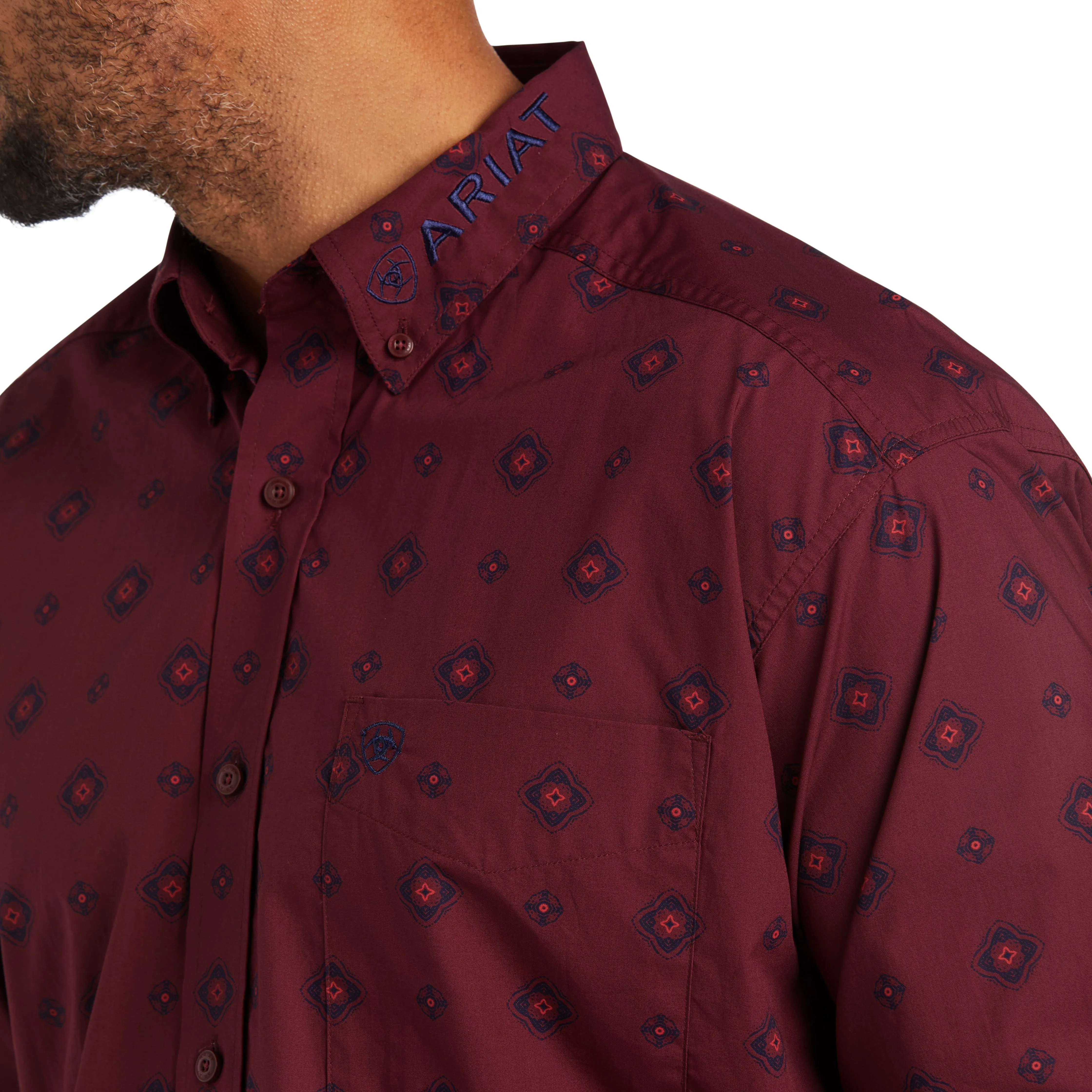 Ariat® Men's Team Wade Pomegranate Button Down Shirt 10038086