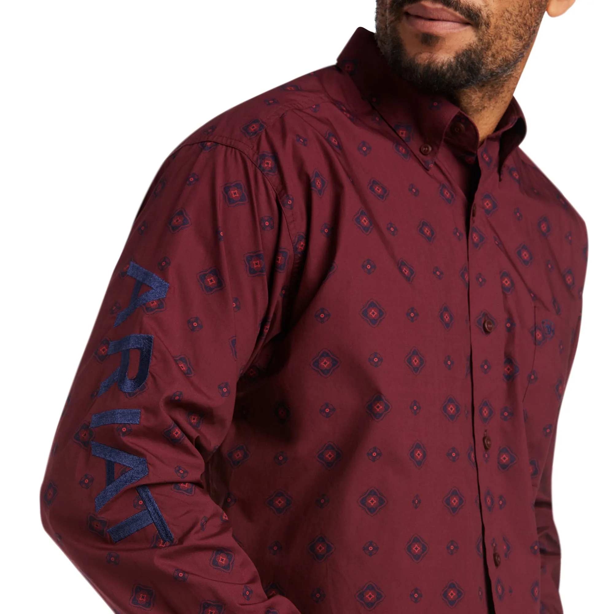 Ariat® Men's Team Wade Pomegranate Button Down Shirt 10038086
