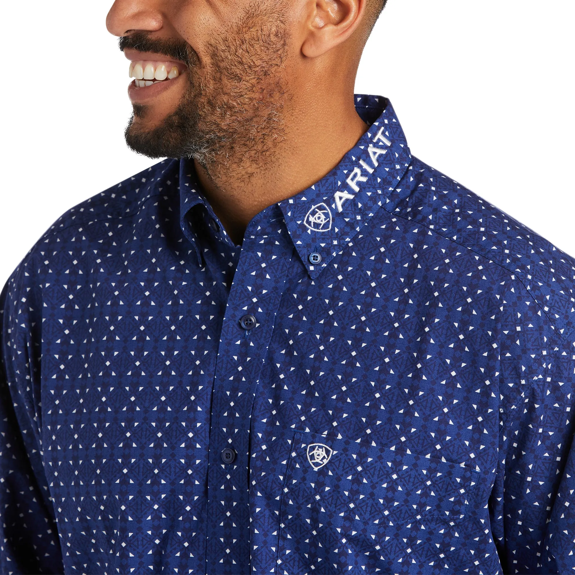 Ariat Men's Team Wolf Blue Depths Button Down Shirt 10038085