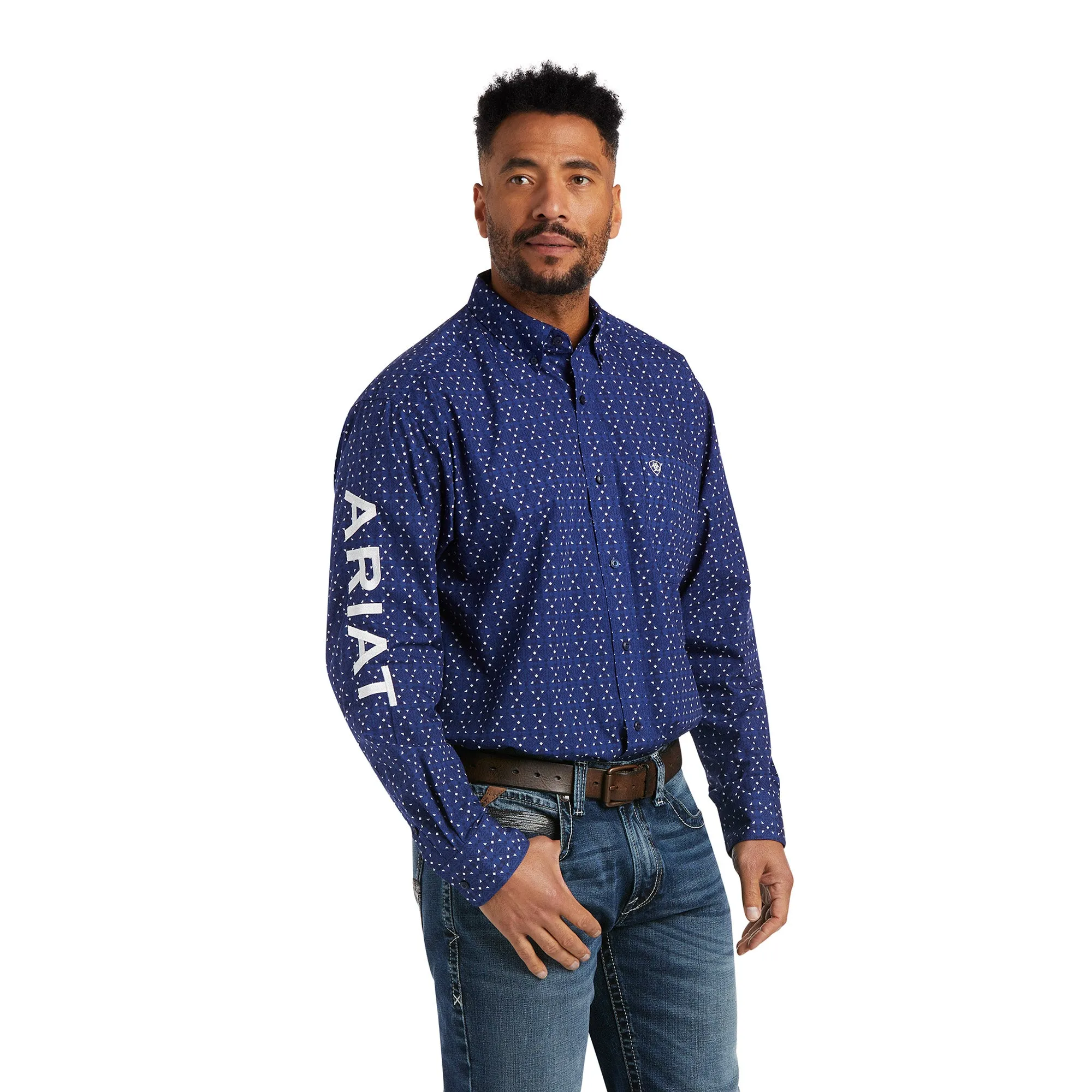 Ariat Men's Team Wolf Blue Depths Button Down Shirt 10038085