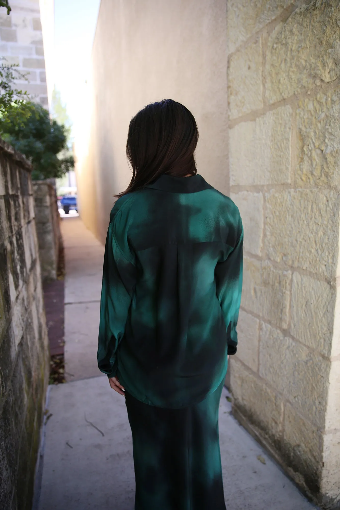 Atacalco Katt Silk CDC Shirt Emerald