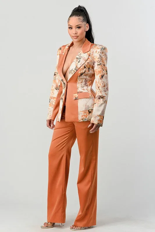 ATHINA TRANSITION PRINT BLAZER AND PANT SUIT