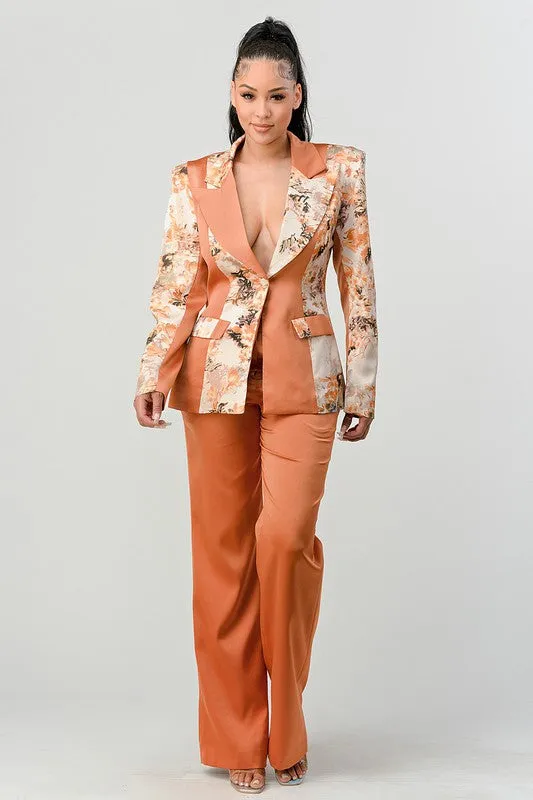 ATHINA TRANSITION PRINT BLAZER AND PANT SUIT