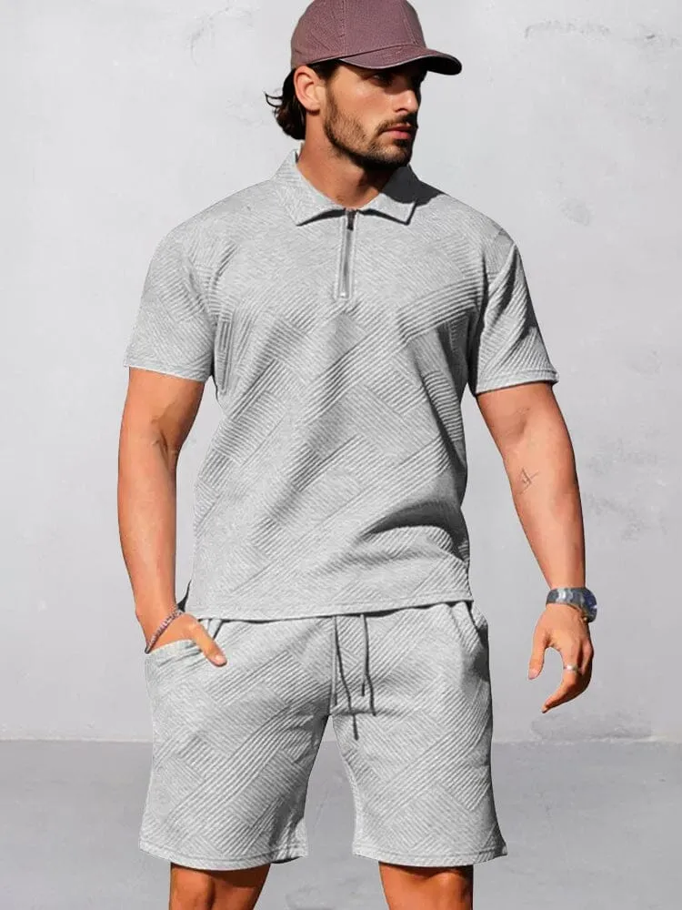Athleisure Jacquard Textured Matching Set
