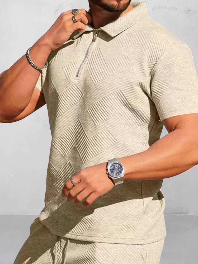 Athleisure Jacquard Textured Matching Set