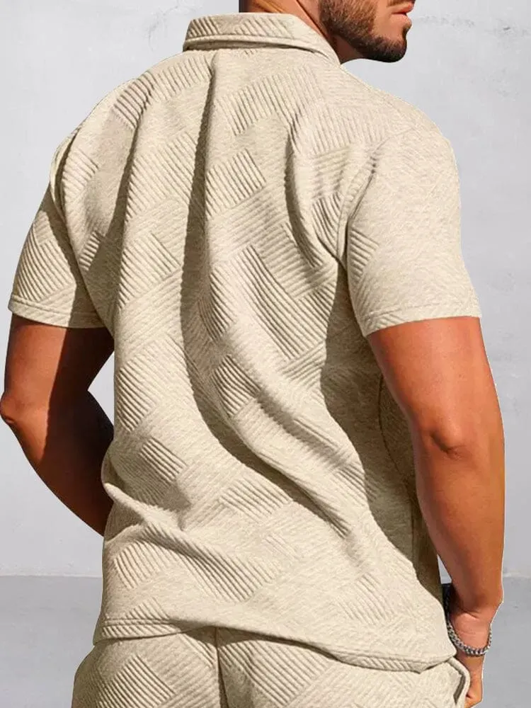 Athleisure Jacquard Textured Matching Set
