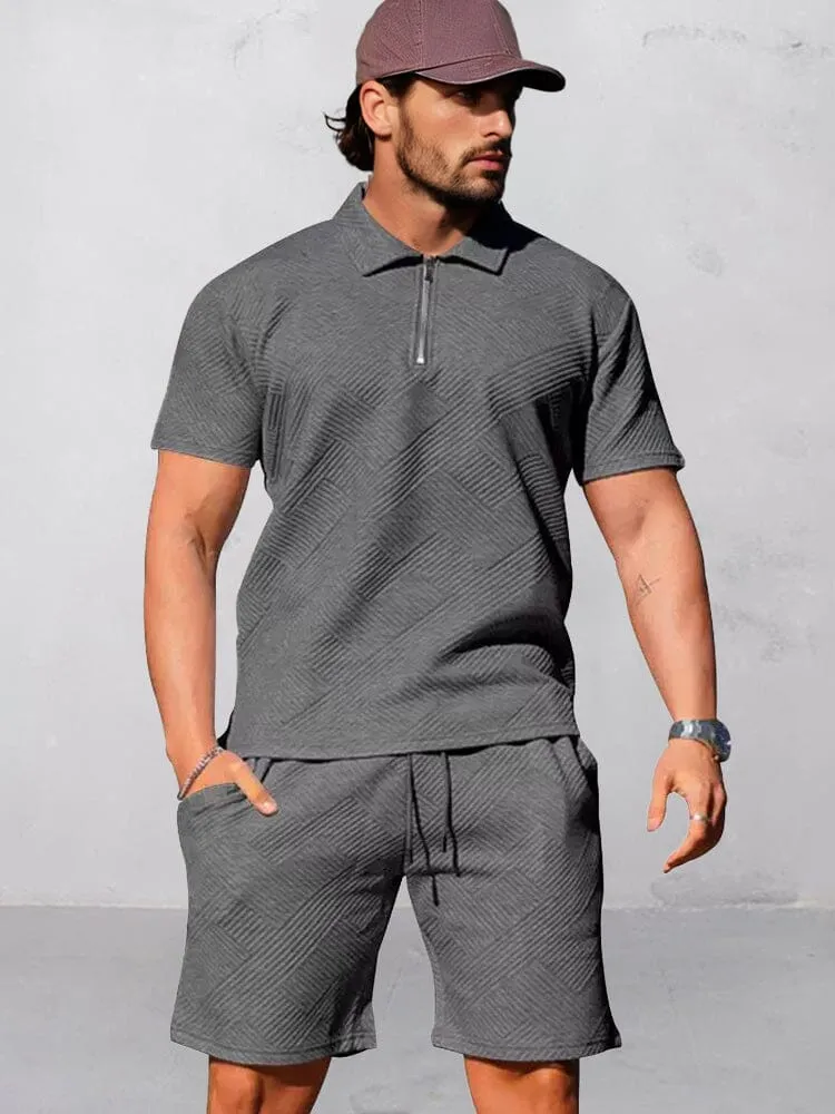 Athleisure Jacquard Textured Matching Set