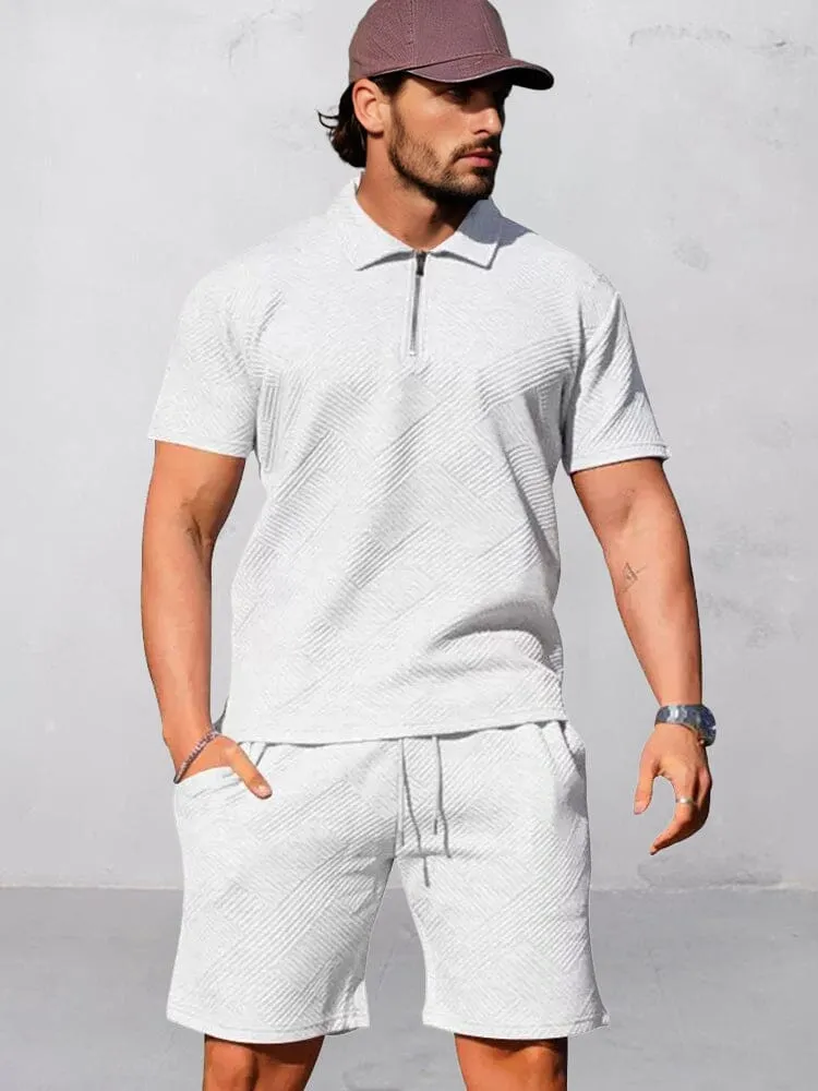 Athleisure Jacquard Textured Matching Set