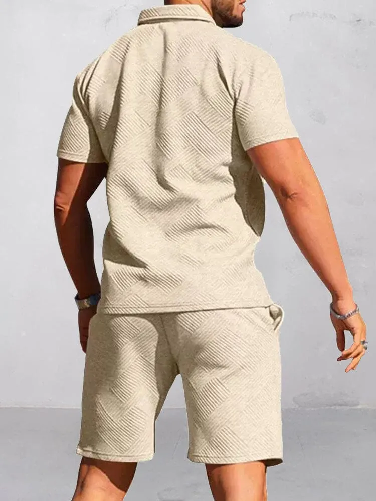 Athleisure Jacquard Textured Matching Set