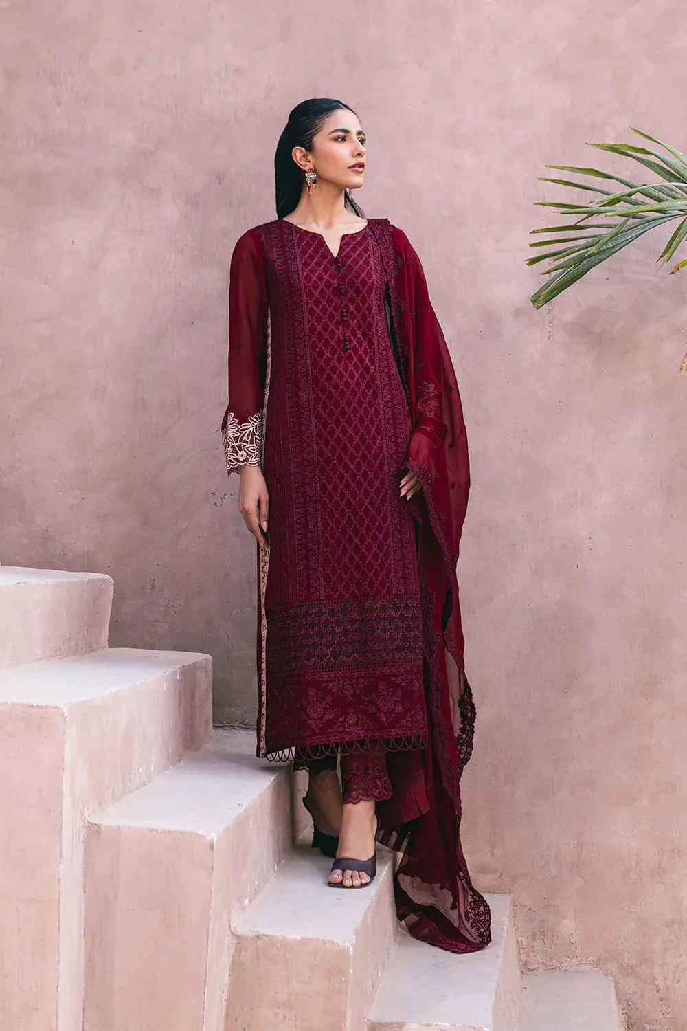 Azure | Embroidered Ensembles 3 Pcs | Fire Lily
