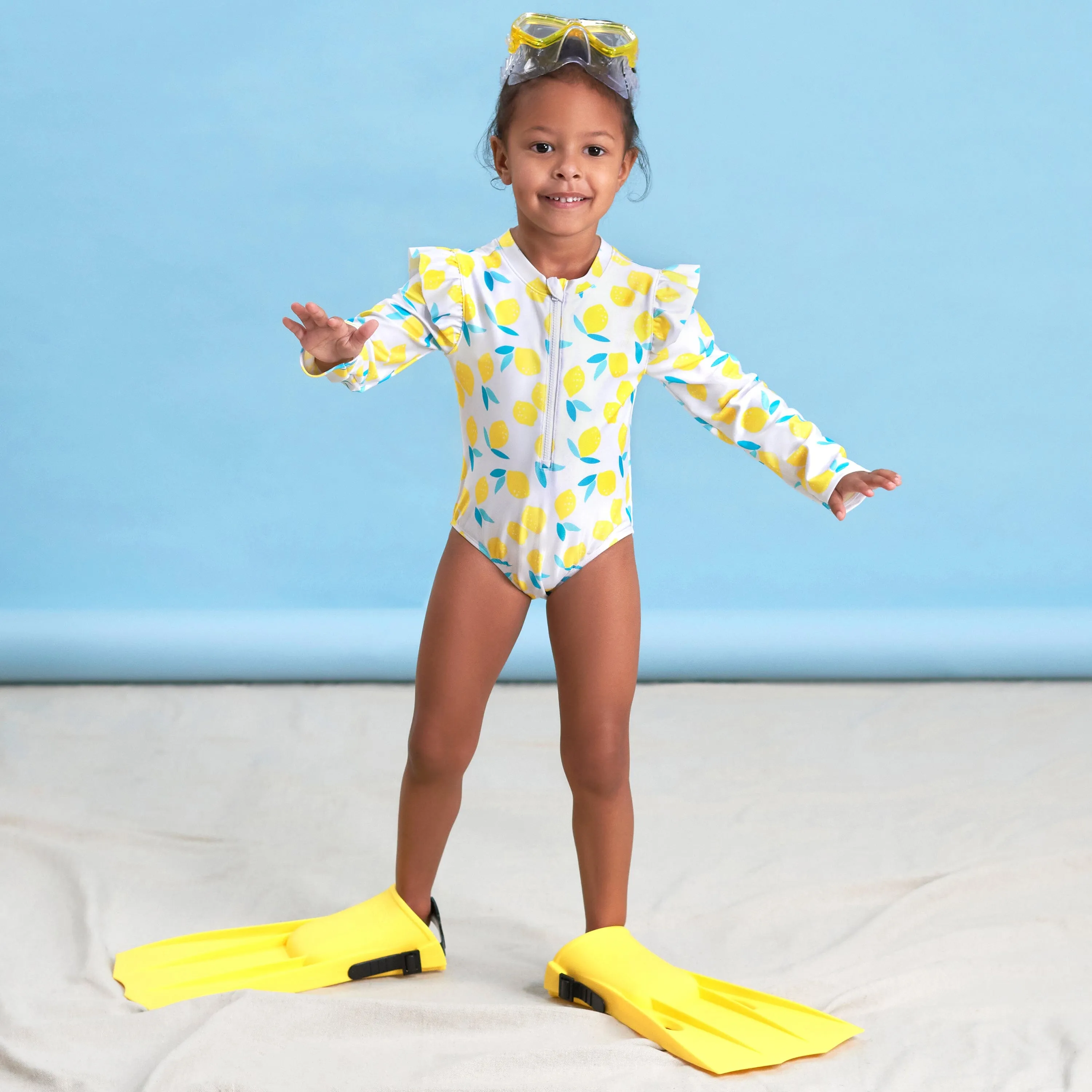 Baby & Toddler Girls UPF 50  Lemon Squeeze Rash Guard