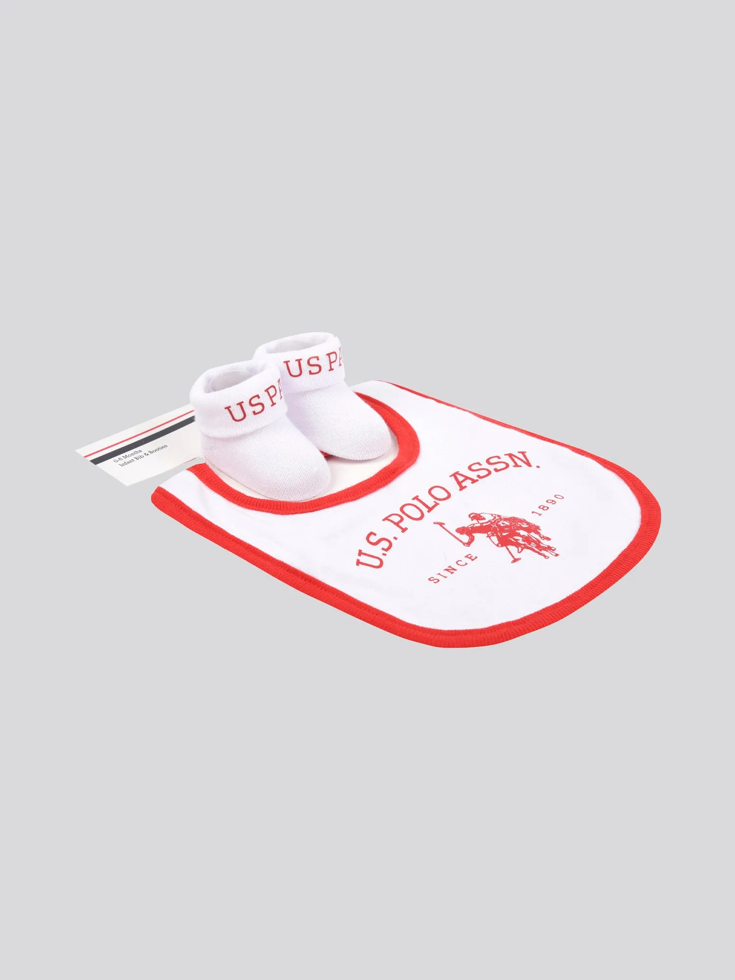 Baby Bib and Bootie set in Bright White