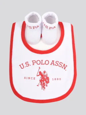 Baby Bib and Bootie set in Bright White