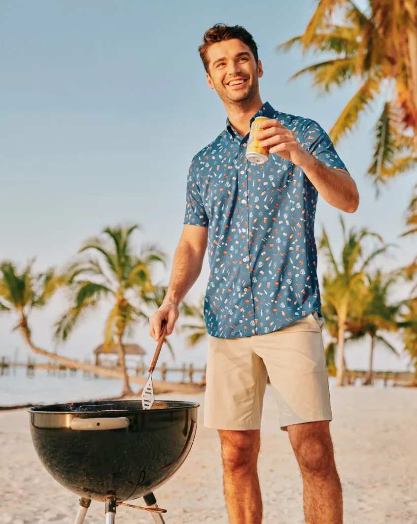 Backyard BBQ IC SS Shirt Atlantic Blue