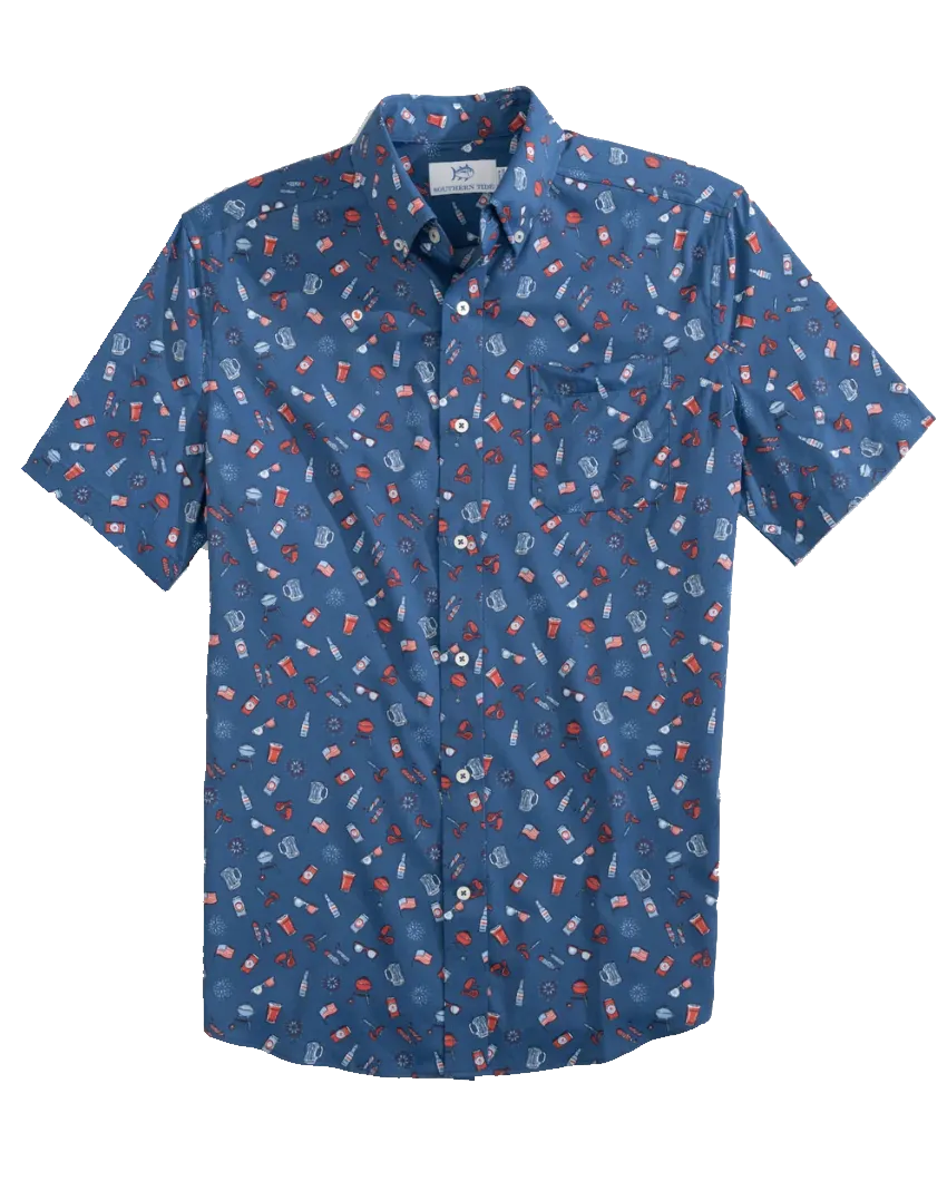 Backyard BBQ IC SS Shirt Atlantic Blue
