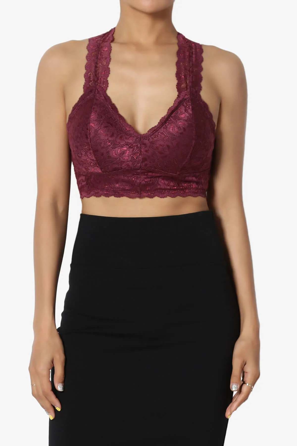 Baja Padded Lace Crop Tank Top PLUS