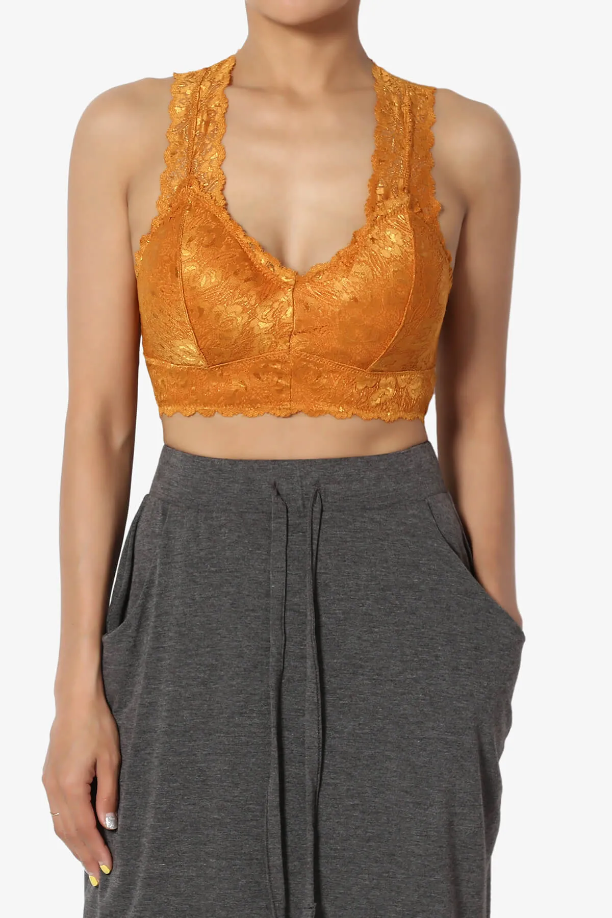Baja Padded Lace Crop Tank Top PLUS