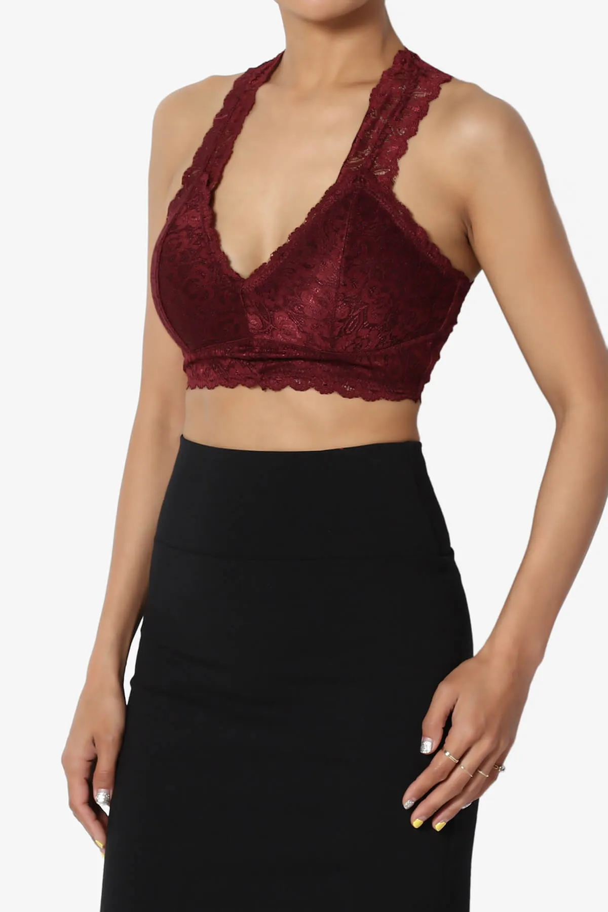 Baja Padded Lace Crop Tank Top PLUS