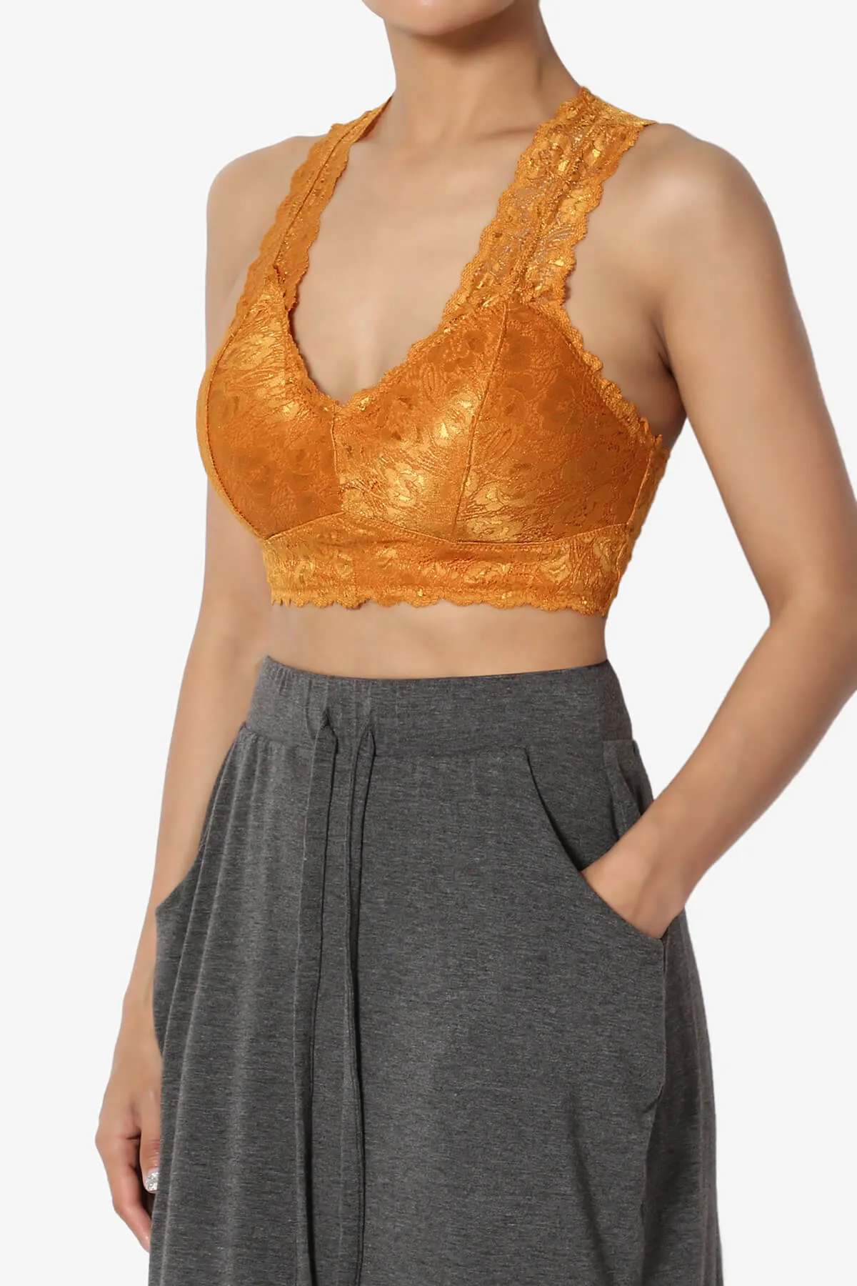 Baja Padded Lace Crop Tank Top PLUS