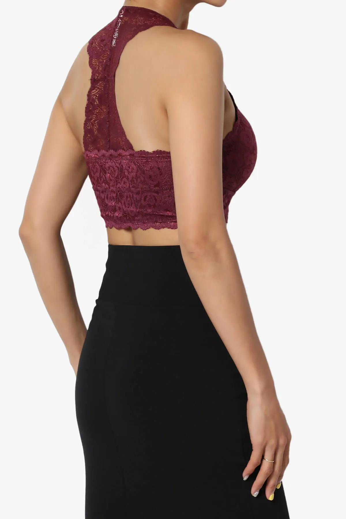 Baja Padded Lace Crop Tank Top PLUS