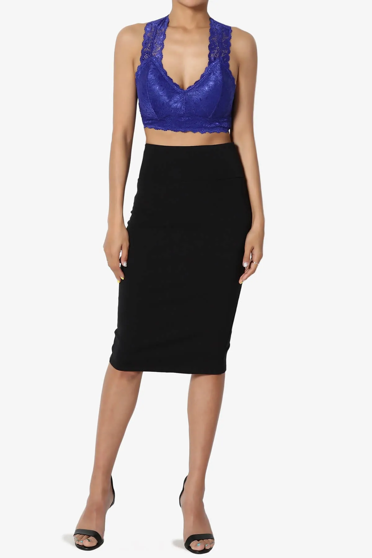 Baja Padded Lace Crop Tank Top PLUS