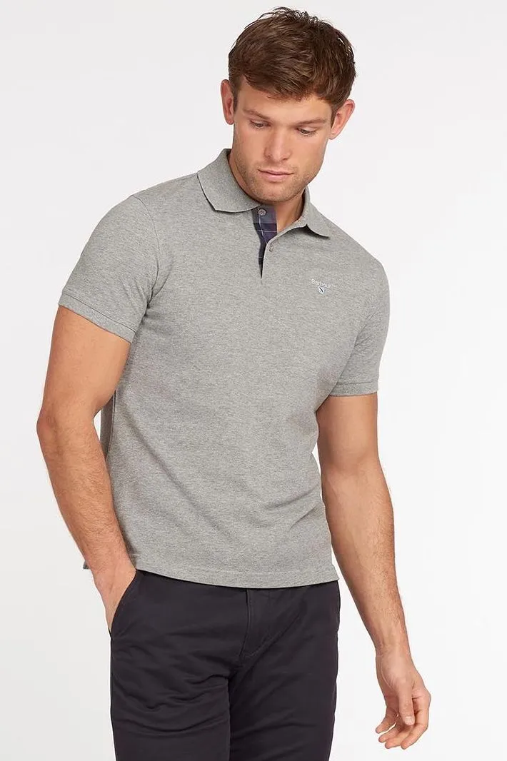 Barbour Polo Shirt Tartan Pique Polo in Grey Marl MML0012GY52