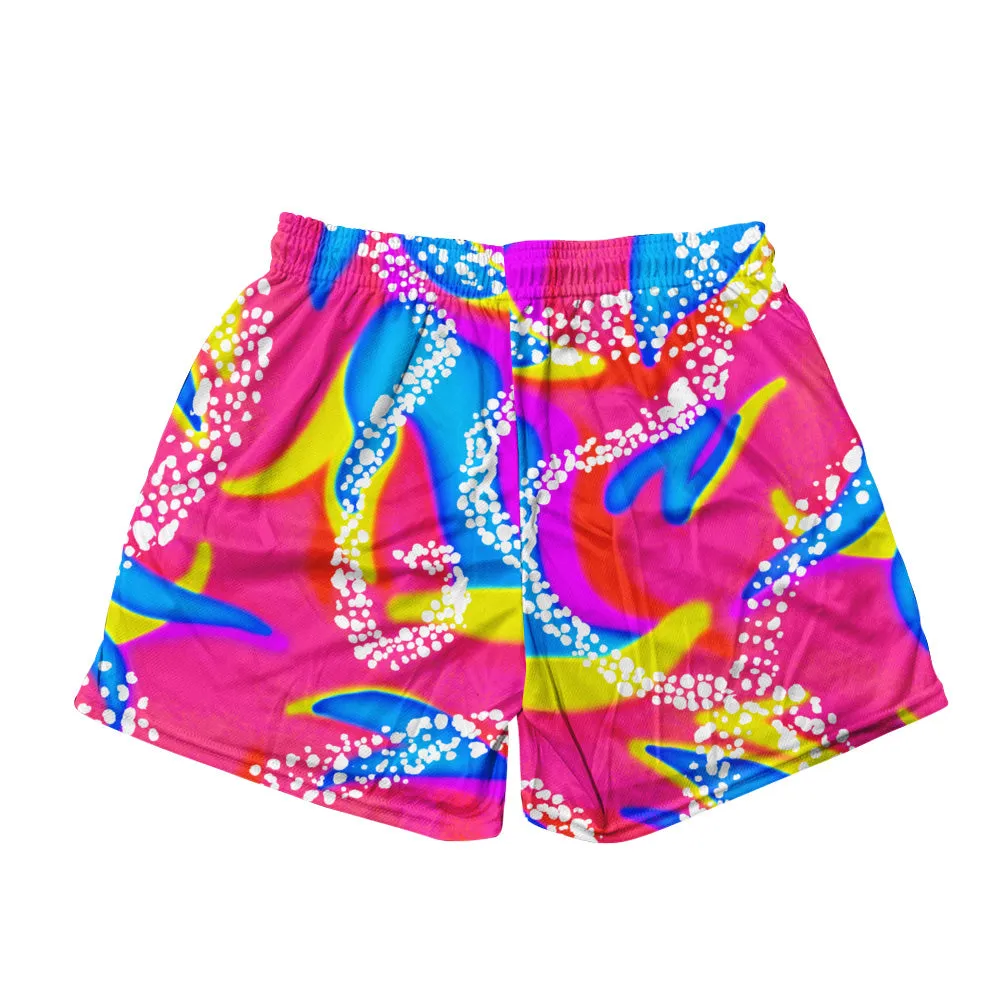 Basic Mesh Shorts - Retro Neon