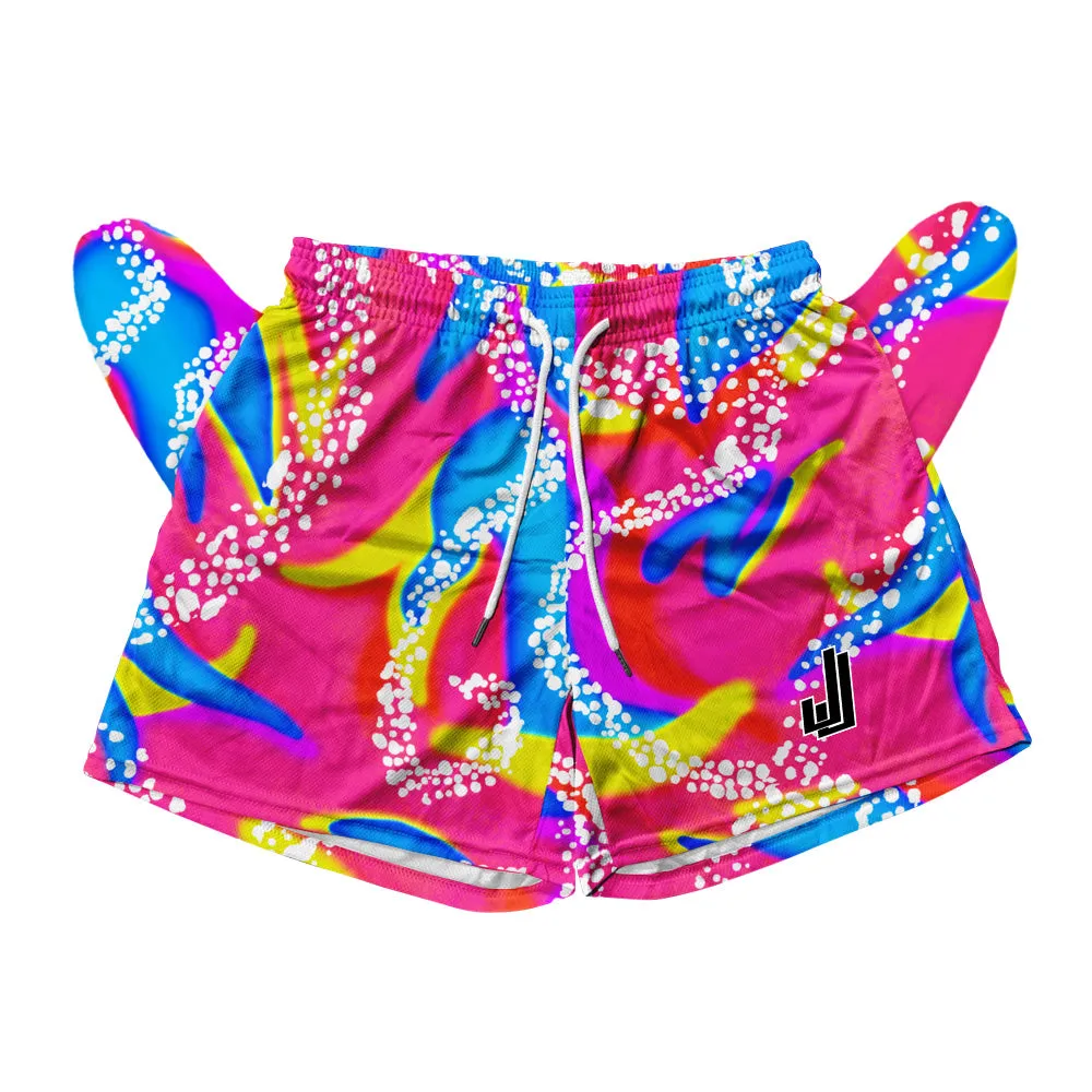 Basic Mesh Shorts - Retro Neon