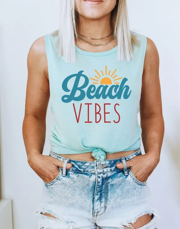 Beach Vibes Graphic Bella Canvas Flowy Muscle Tank