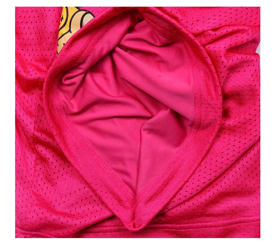 Bear Pattern Rose Mesh Shorts