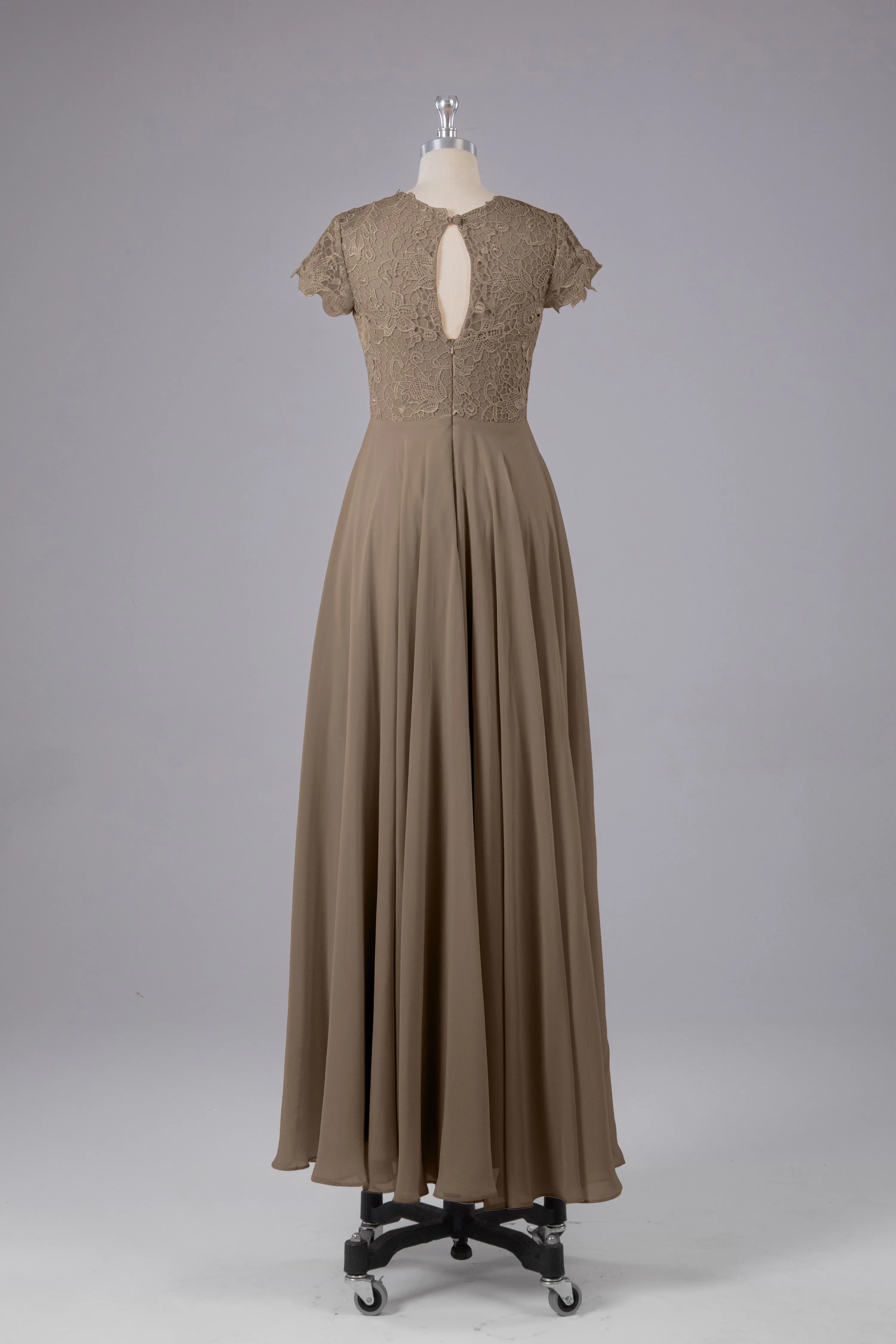 Beautiful A-Line Cap Sleeves Long Bridesmaid Dresses With Pockets