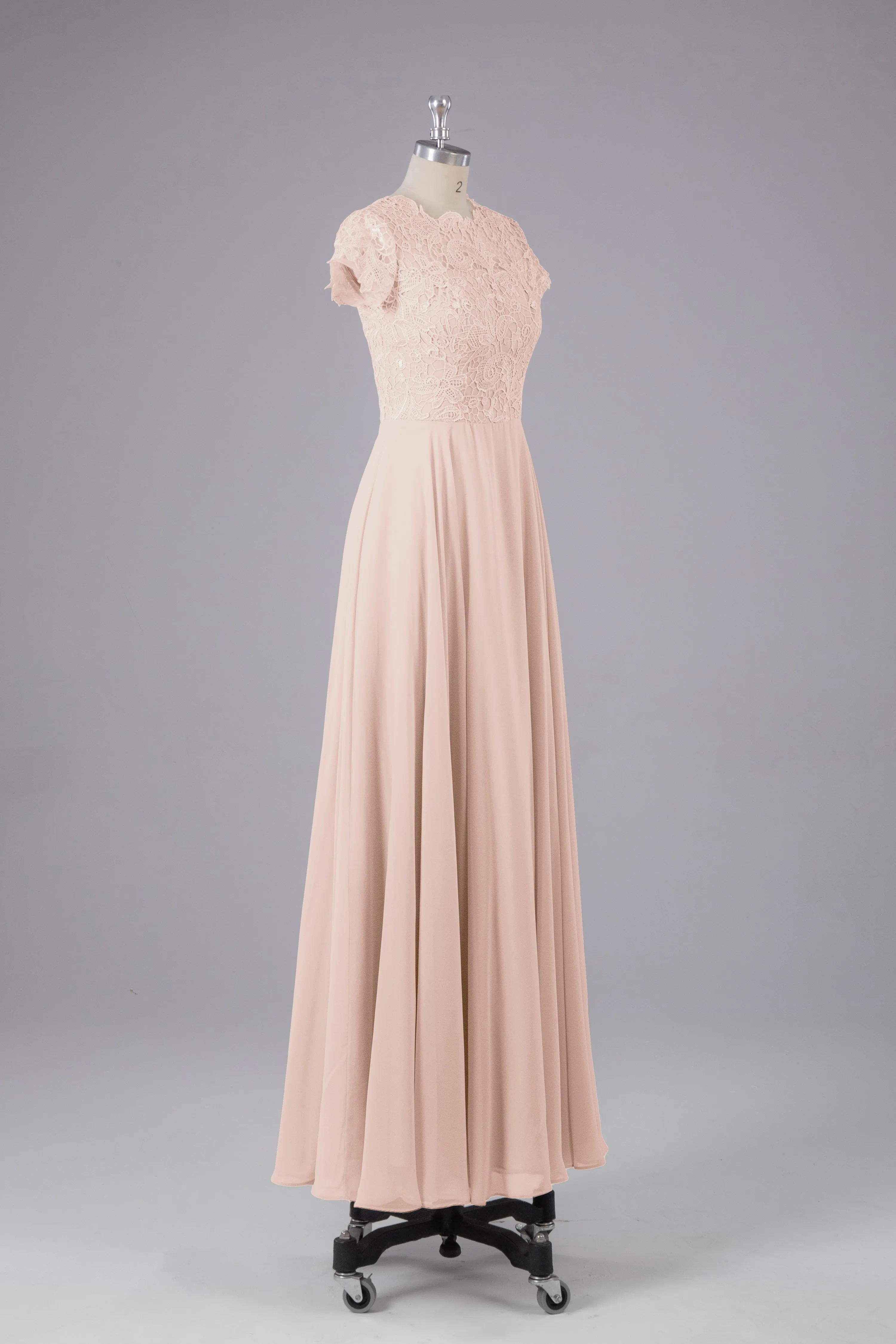 Beautiful A-Line Cap Sleeves Long Bridesmaid Dresses With Pockets