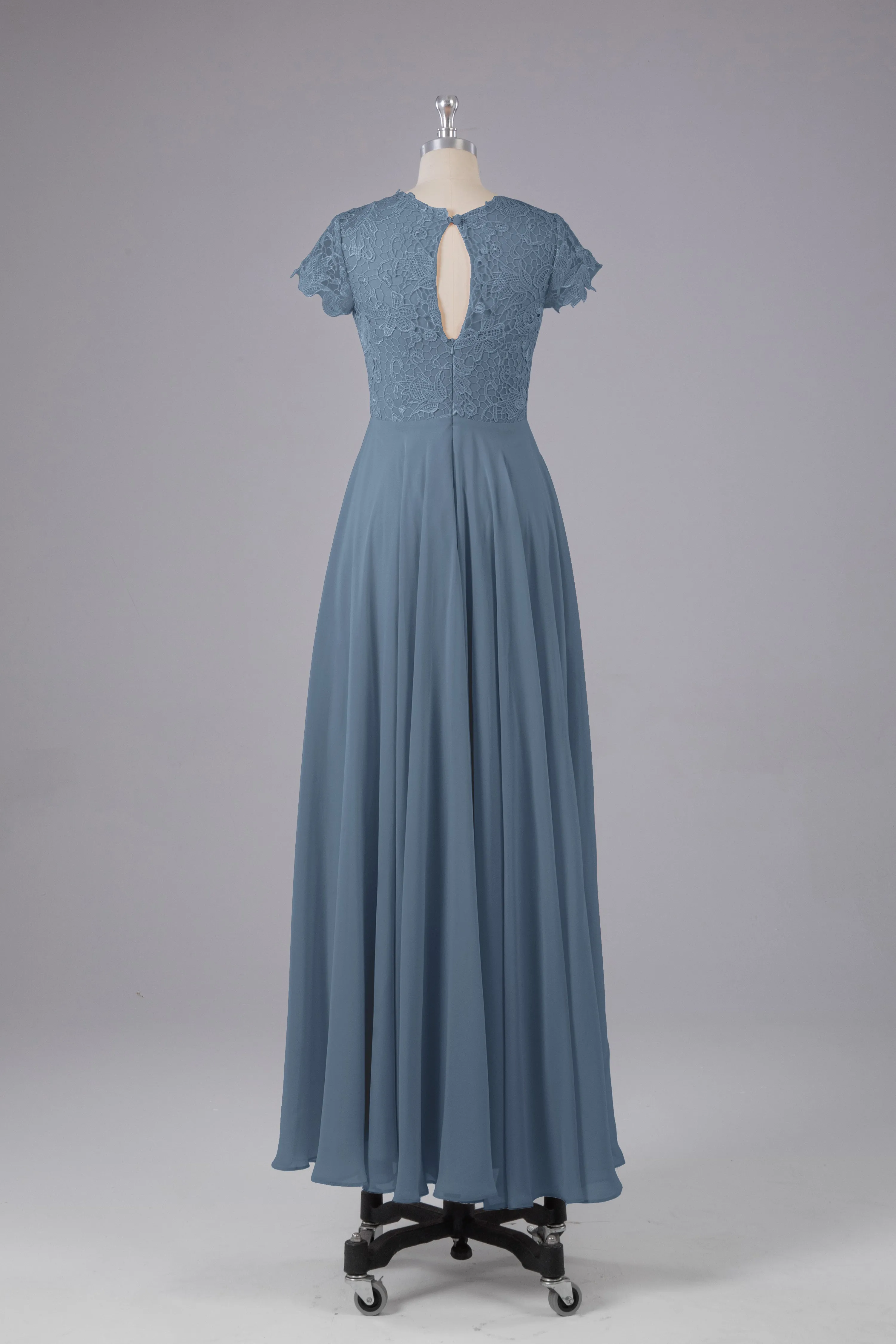 Beautiful A-Line Cap Sleeves Long Bridesmaid Dresses With Pockets