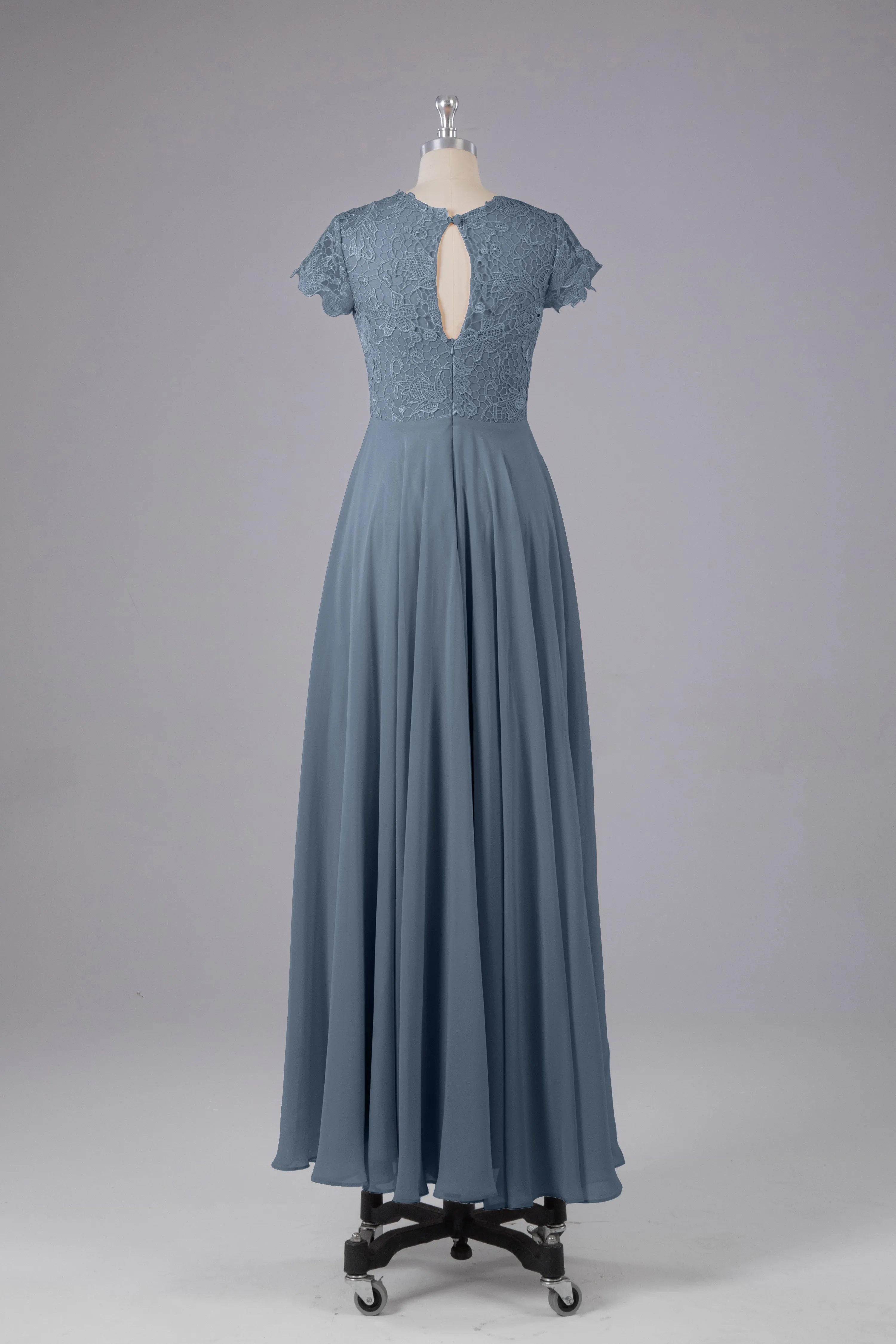 Beautiful A-Line Cap Sleeves Long Bridesmaid Dresses With Pockets