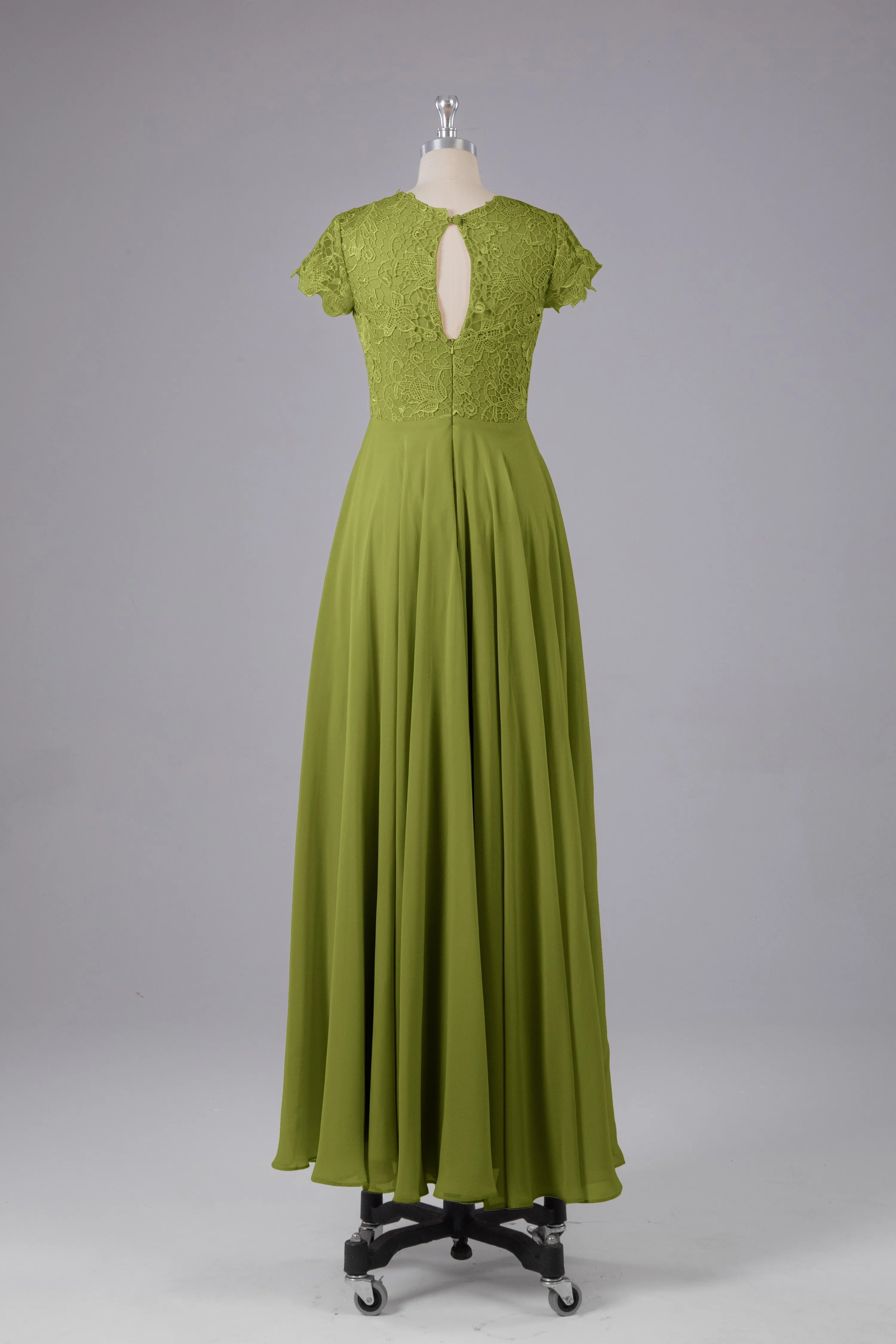 Beautiful A-Line Cap Sleeves Long Bridesmaid Dresses With Pockets