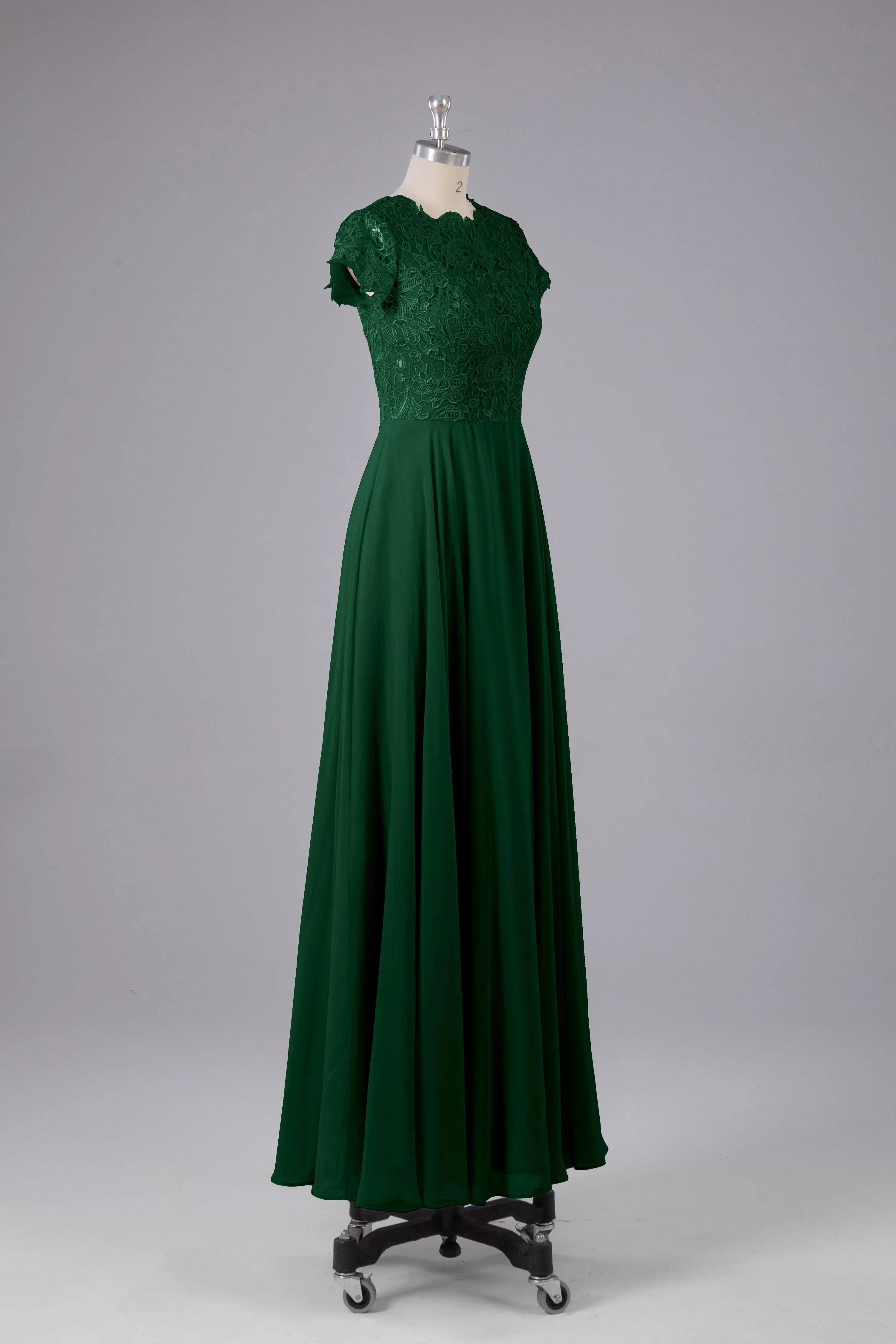 Beautiful A-Line Cap Sleeves Long Bridesmaid Dresses With Pockets