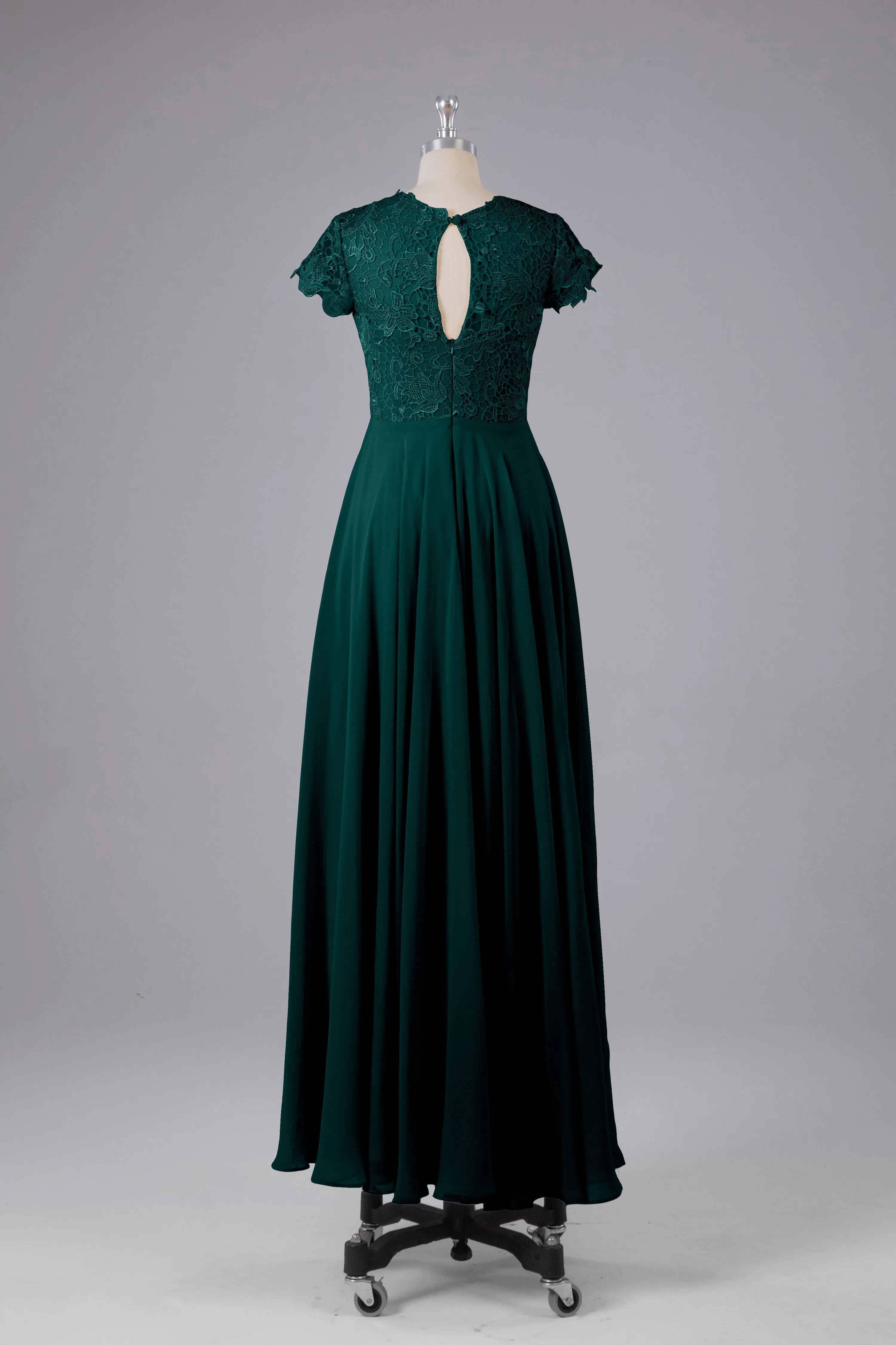 Beautiful A-Line Cap Sleeves Long Bridesmaid Dresses With Pockets