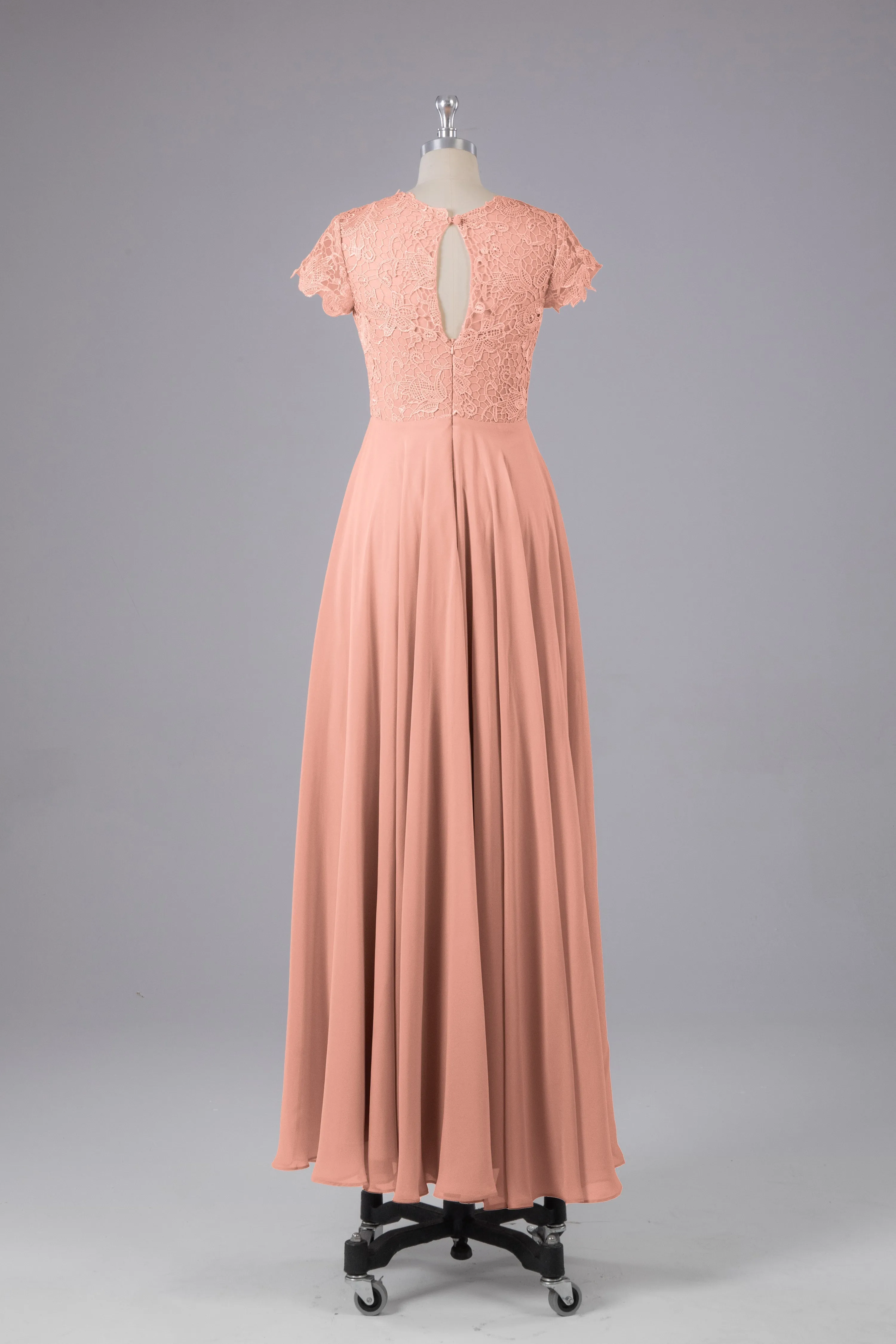 Beautiful A-Line Cap Sleeves Long Bridesmaid Dresses With Pockets