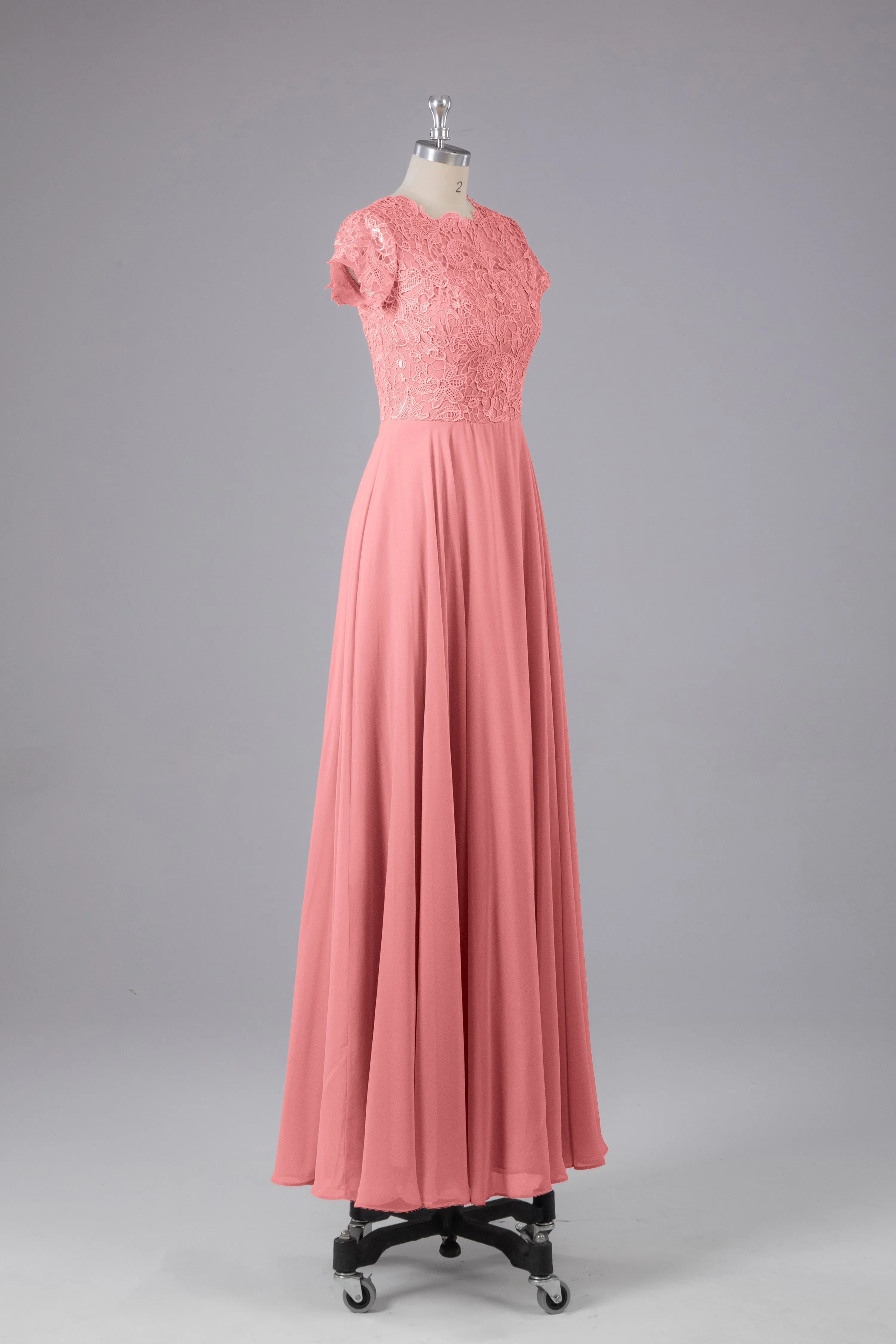Beautiful A-Line Cap Sleeves Long Bridesmaid Dresses With Pockets