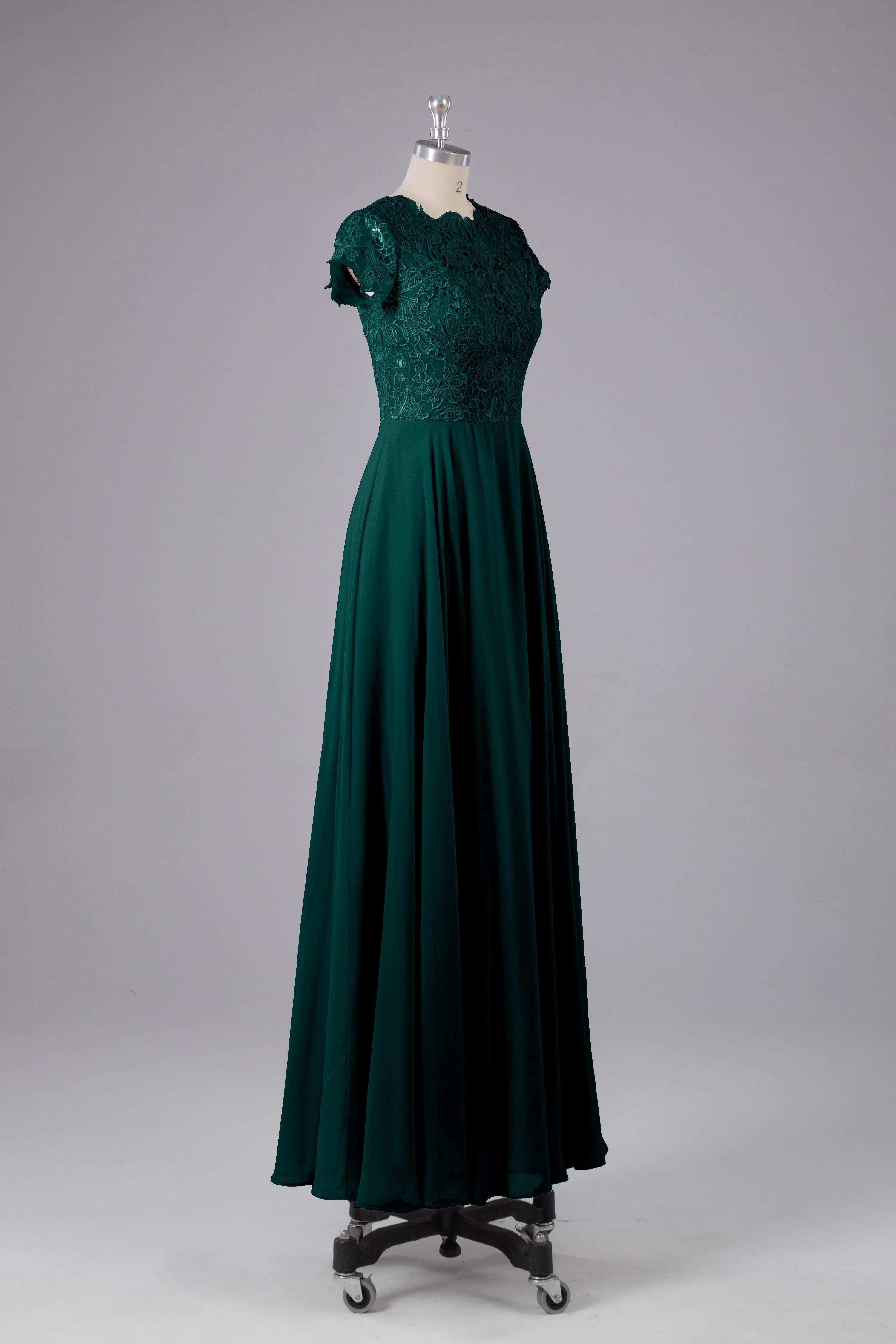 Beautiful A-Line Cap Sleeves Long Bridesmaid Dresses With Pockets