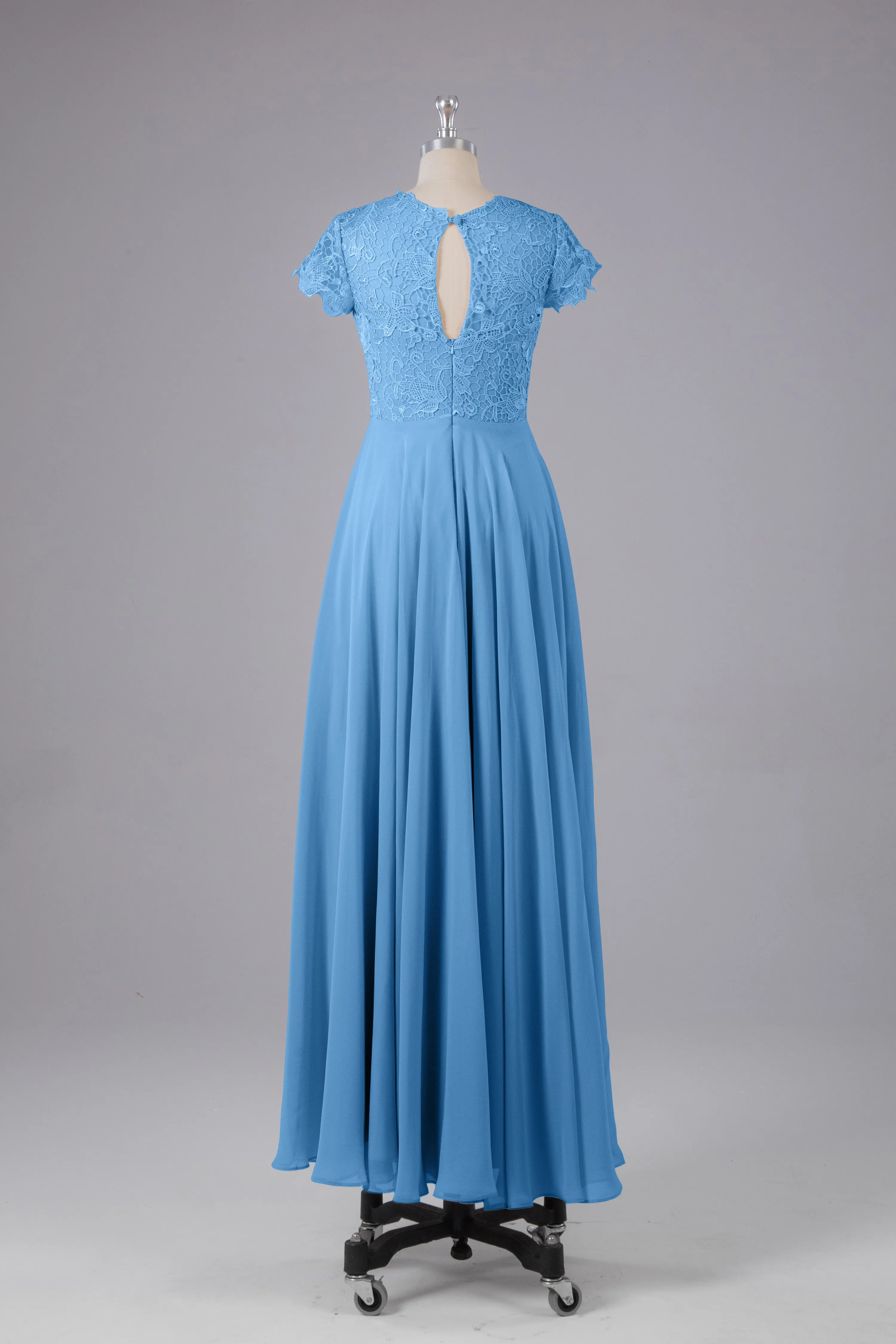 Beautiful A-Line Cap Sleeves Long Bridesmaid Dresses With Pockets