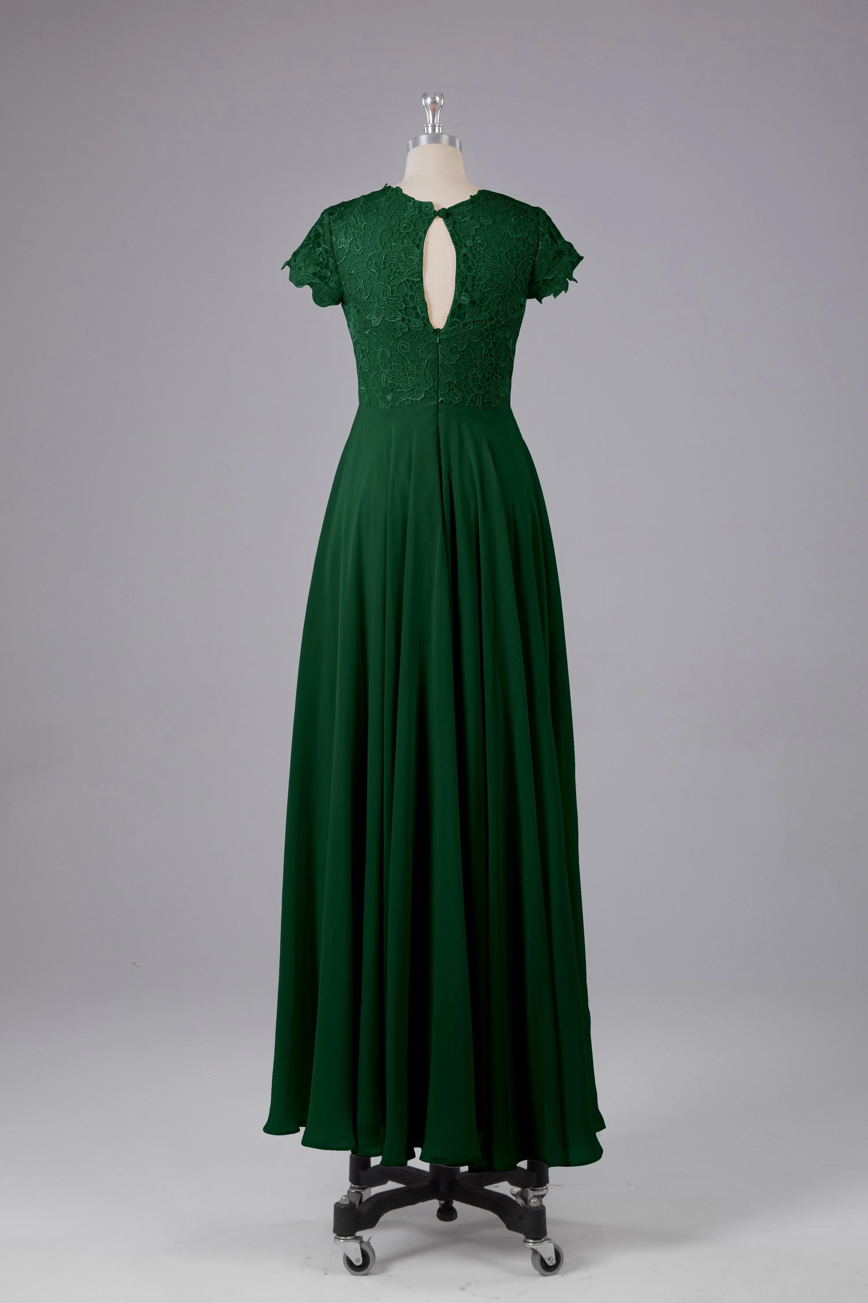 Beautiful A-Line Cap Sleeves Long Bridesmaid Dresses With Pockets