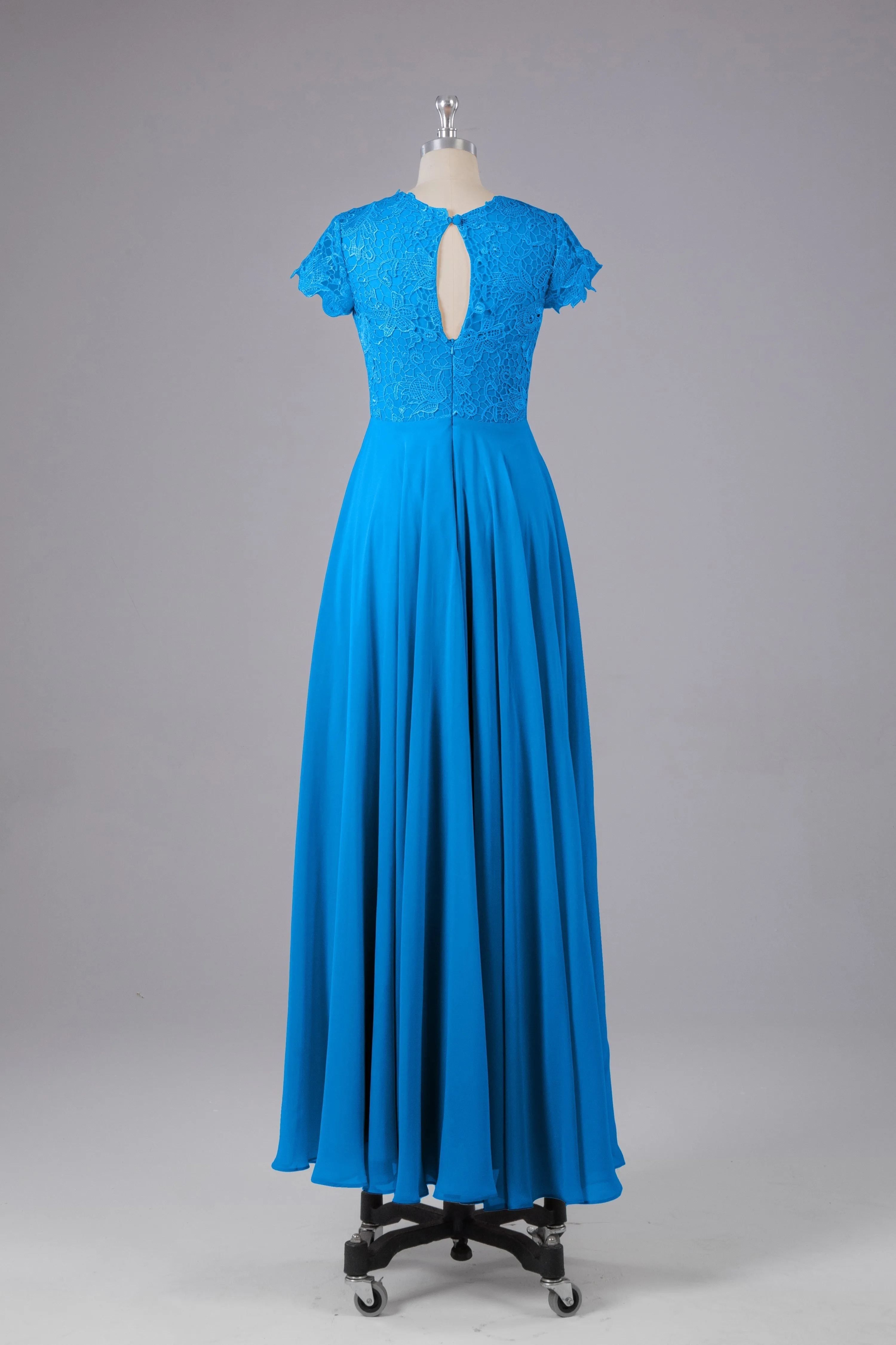 Beautiful A-Line Cap Sleeves Long Bridesmaid Dresses With Pockets
