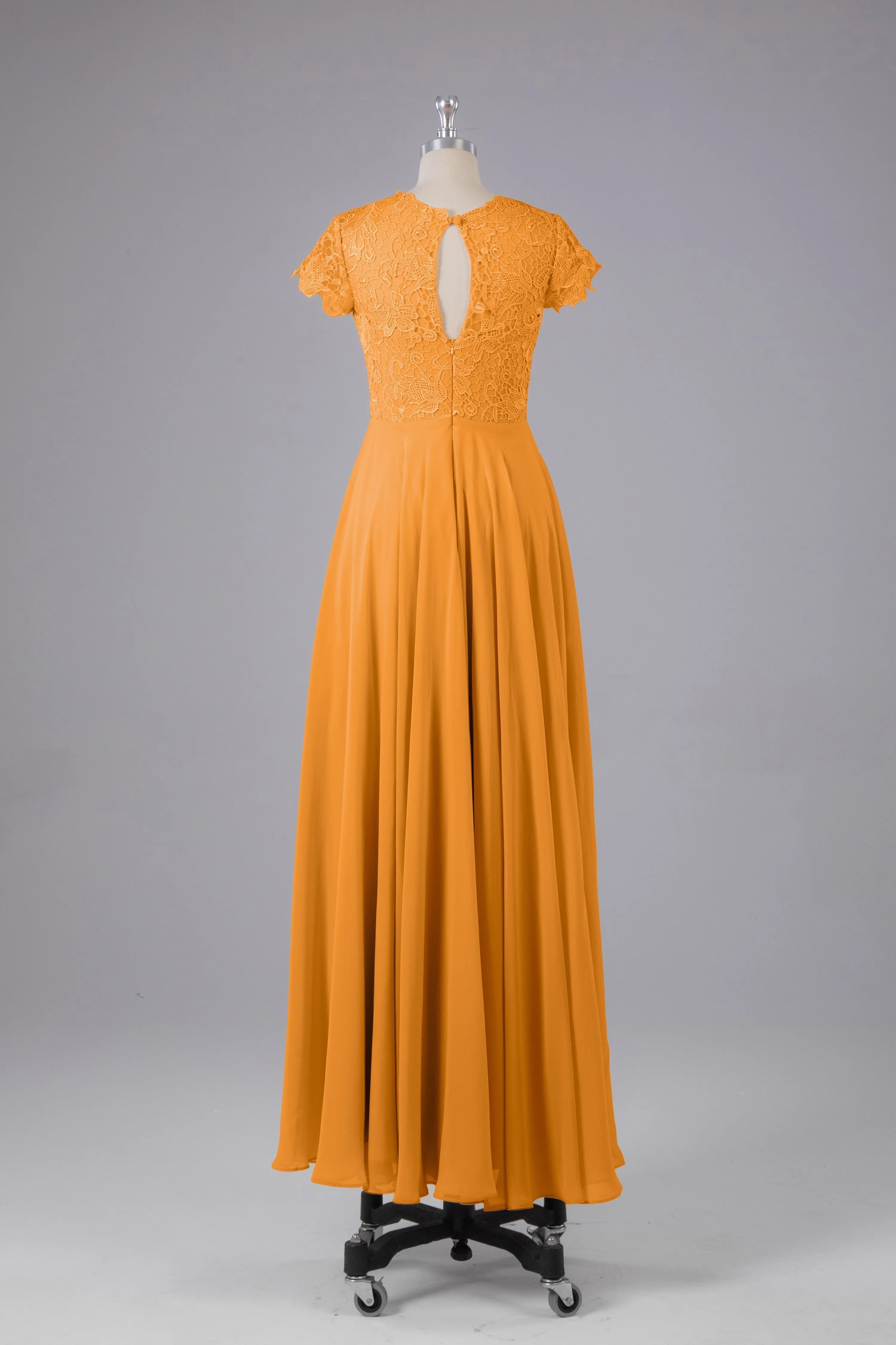 Beautiful A-Line Cap Sleeves Long Bridesmaid Dresses With Pockets
